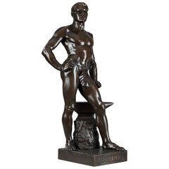 Sculpture en bronze de la fin du 19ème siècle:: Le Travail Signé Moreau