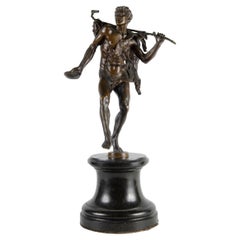 Sculpture en bronze de la fin du XIXe siècle représentant un Satyre/Faune dansant, par G. Roth, Allemagne