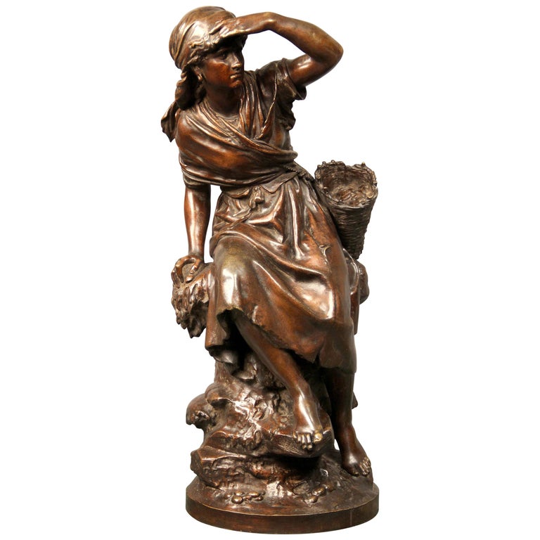 Late 19th Century Bronze Sculpture of a Woman Glancing by Mathurin Moreau  For Sale at 1stDibs | math moreau bronze sculpture, mathurin moreau bronze  sculpture
