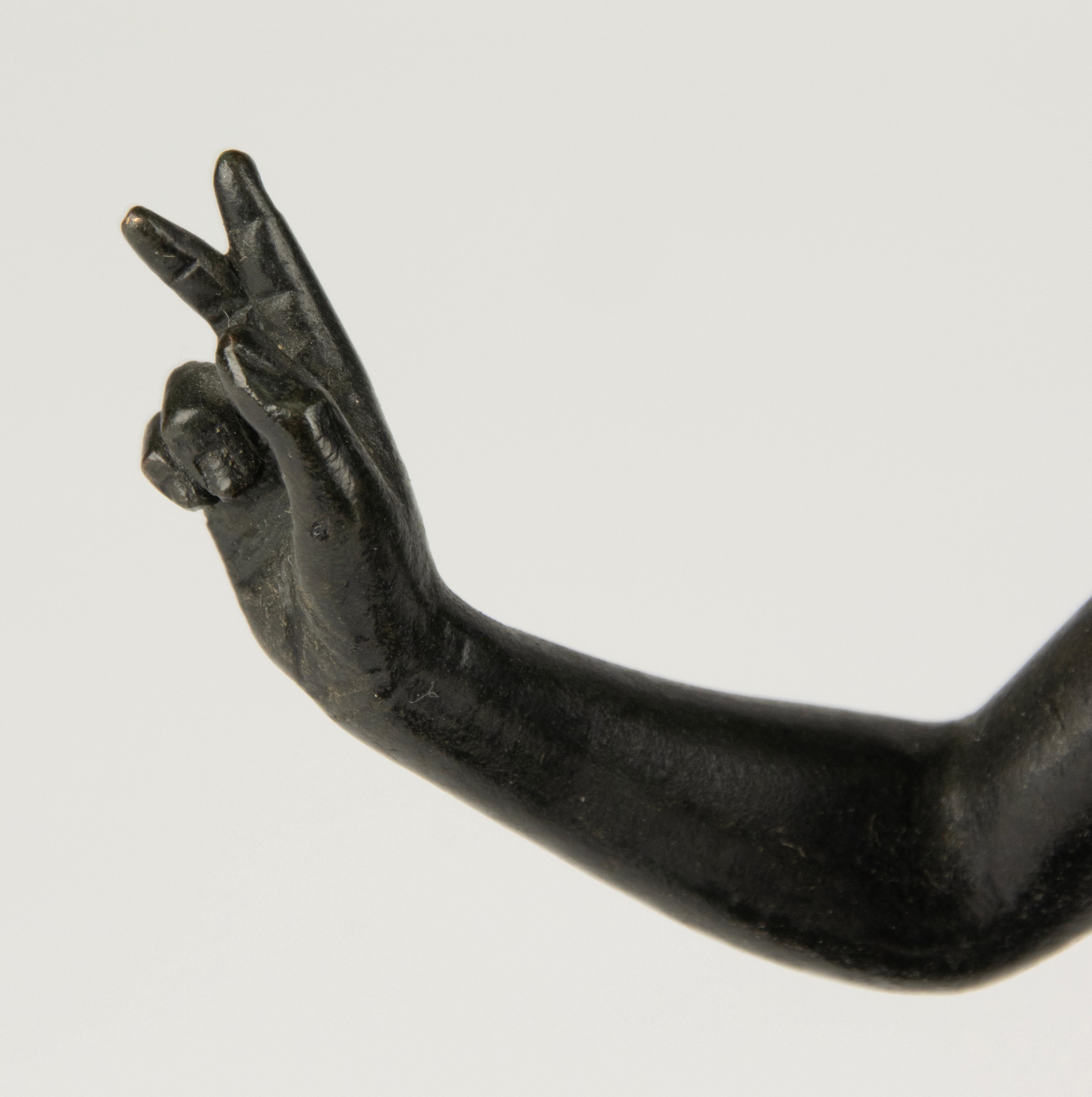 Late 19th Century Bronze Sculpture - The Dancing Faun of Pompeii 4
