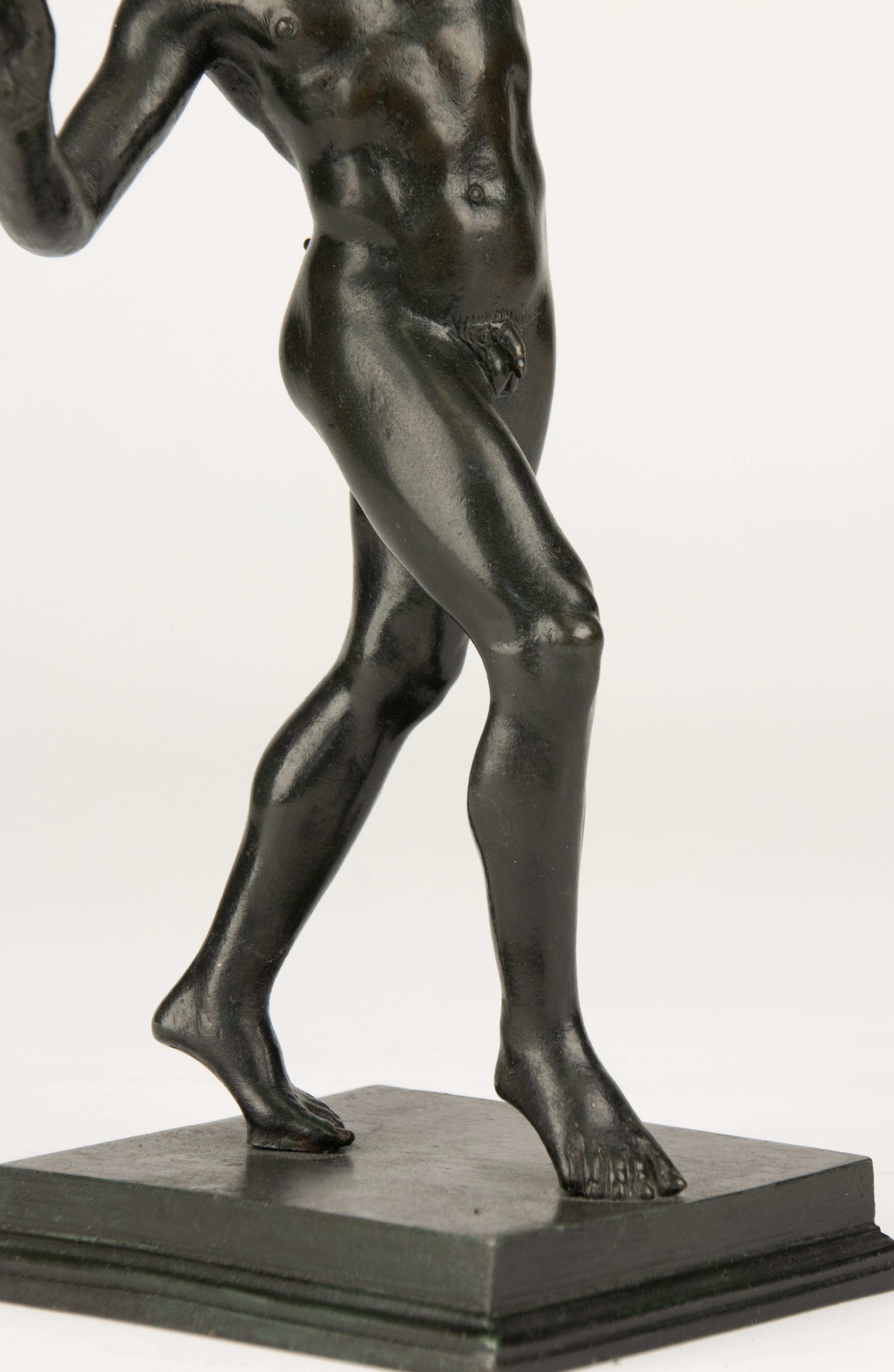 French Late 19th Century Bronze Sculpture - The Dancing Faun of Pompeii