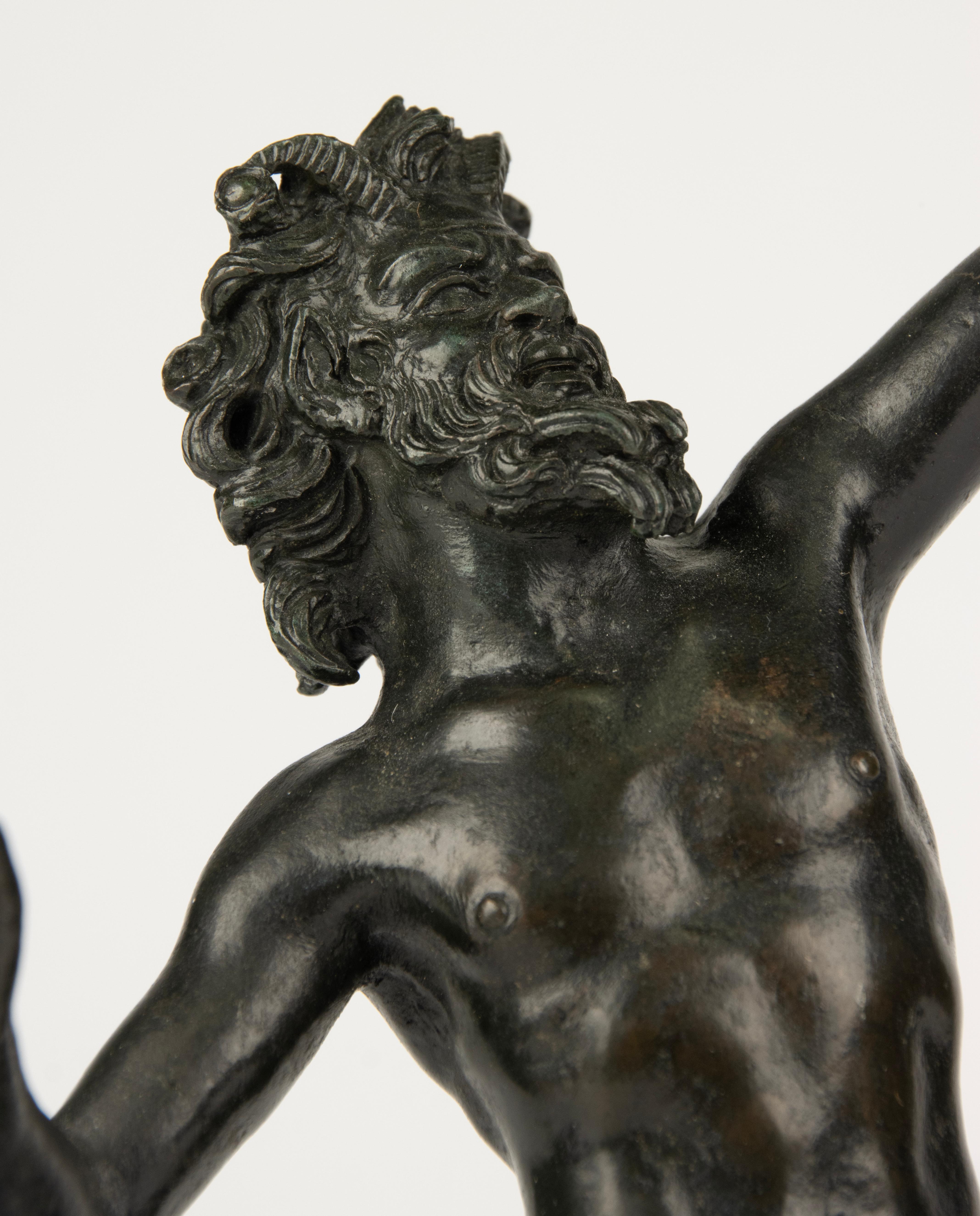 Late 19th Century Bronze Sculpture - The Dancing Faun of Pompeii In Good Condition In Casteren, Noord-Brabant
