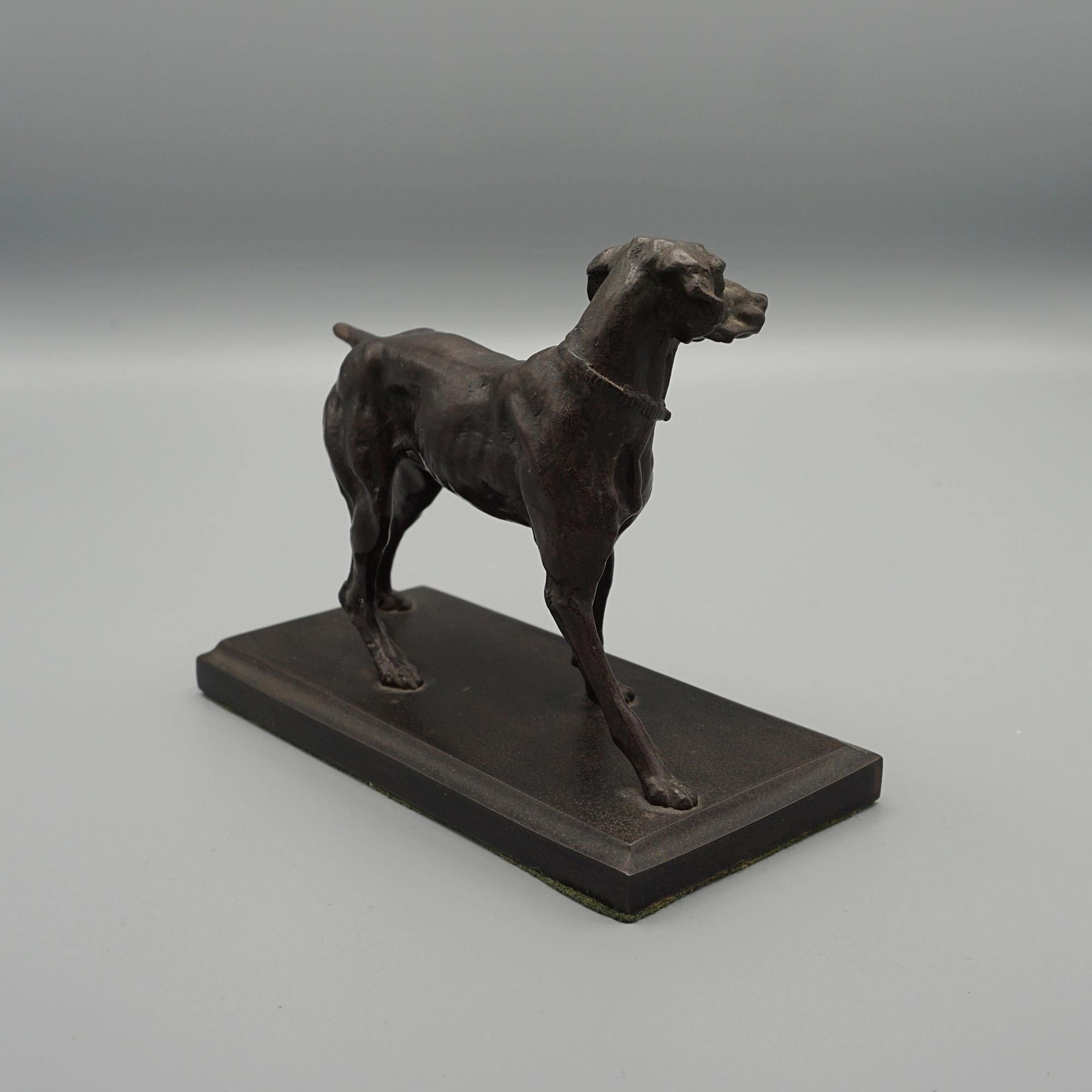 Late 19th Century Bronze Standing Pointer  For Sale 1