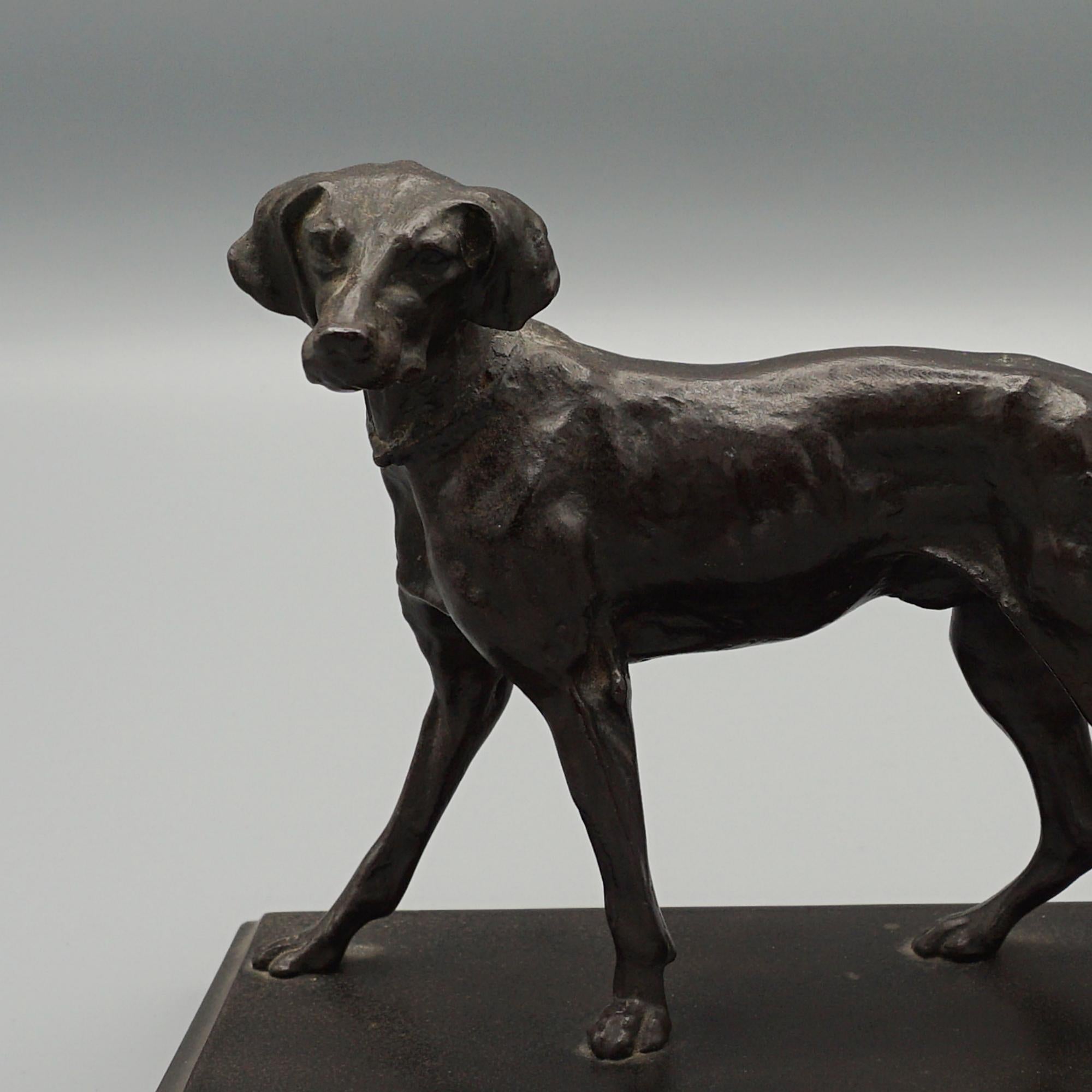 Late 19th Century Bronze Standing Pointer  For Sale 4