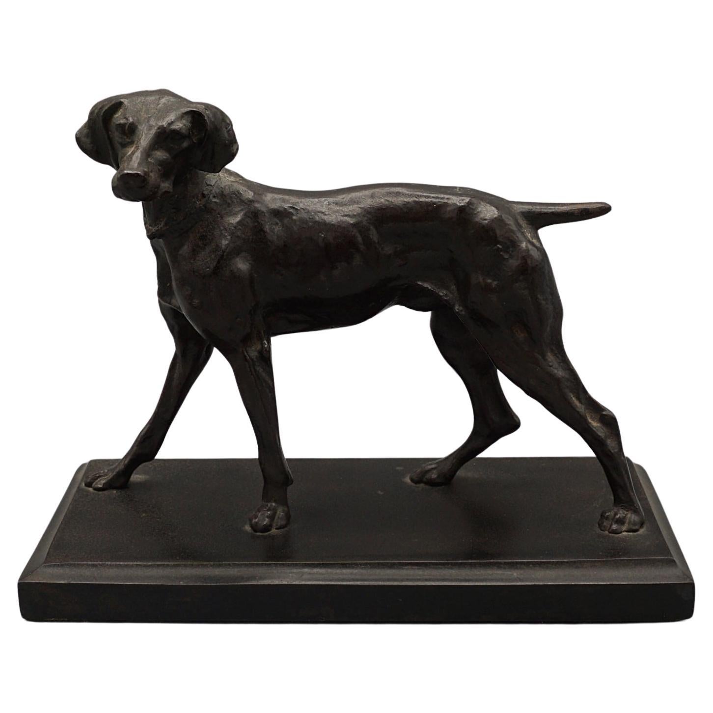 Late 19th Century Bronze Standing Pointer  For Sale