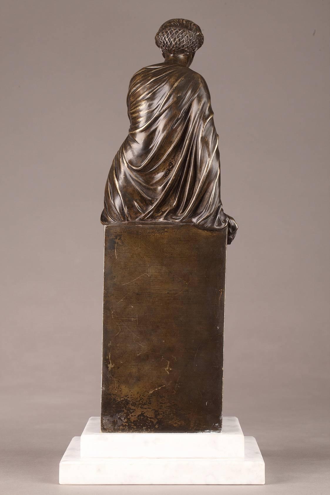 Neoclassical Late 19th Century Bronze Statue, Suzanne by Eugene-Antoine Aizelin For Sale