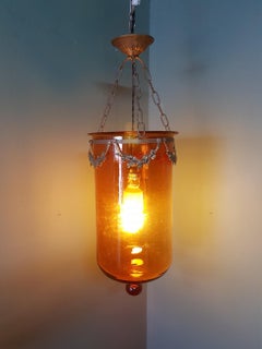 Late 19th Century Brown Bell Jar with Bronze Frame