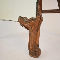 Late 19th Century Brown Italian Venetian Carved Grotto Cheval Mirror
