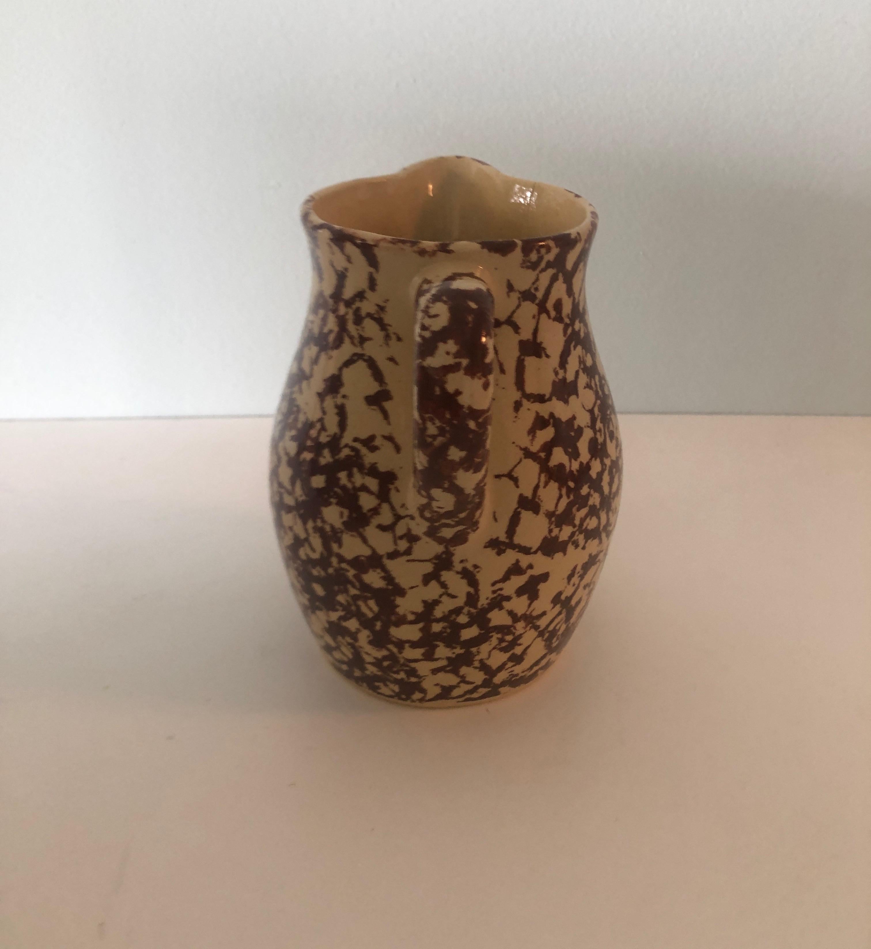 antique spongeware pitcher