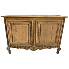 Late 19th Century, Buffet Louis XV Style Bleached 2 Doors