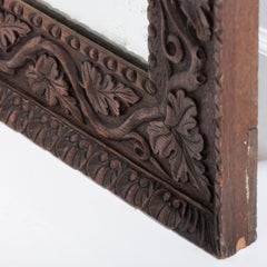 Large Carved Oak Mirror, Grapes and Vines Motif, France, Circa 1880