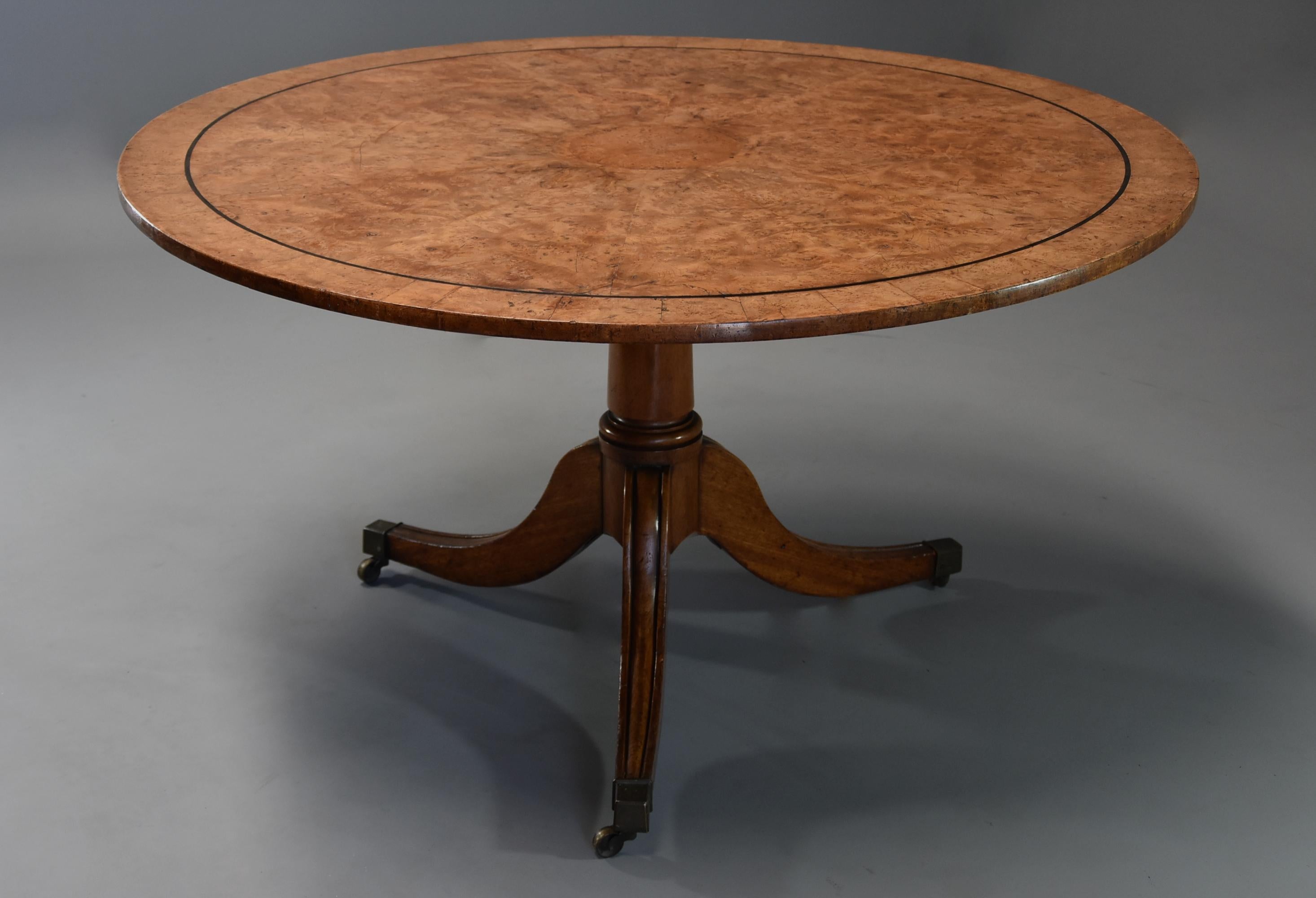 Late 19th Century Burr Elm Breakfast Table 1