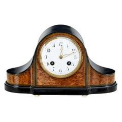 Antique Late 19th Century Burr Walnut Mantle Clock by Lenzkirch