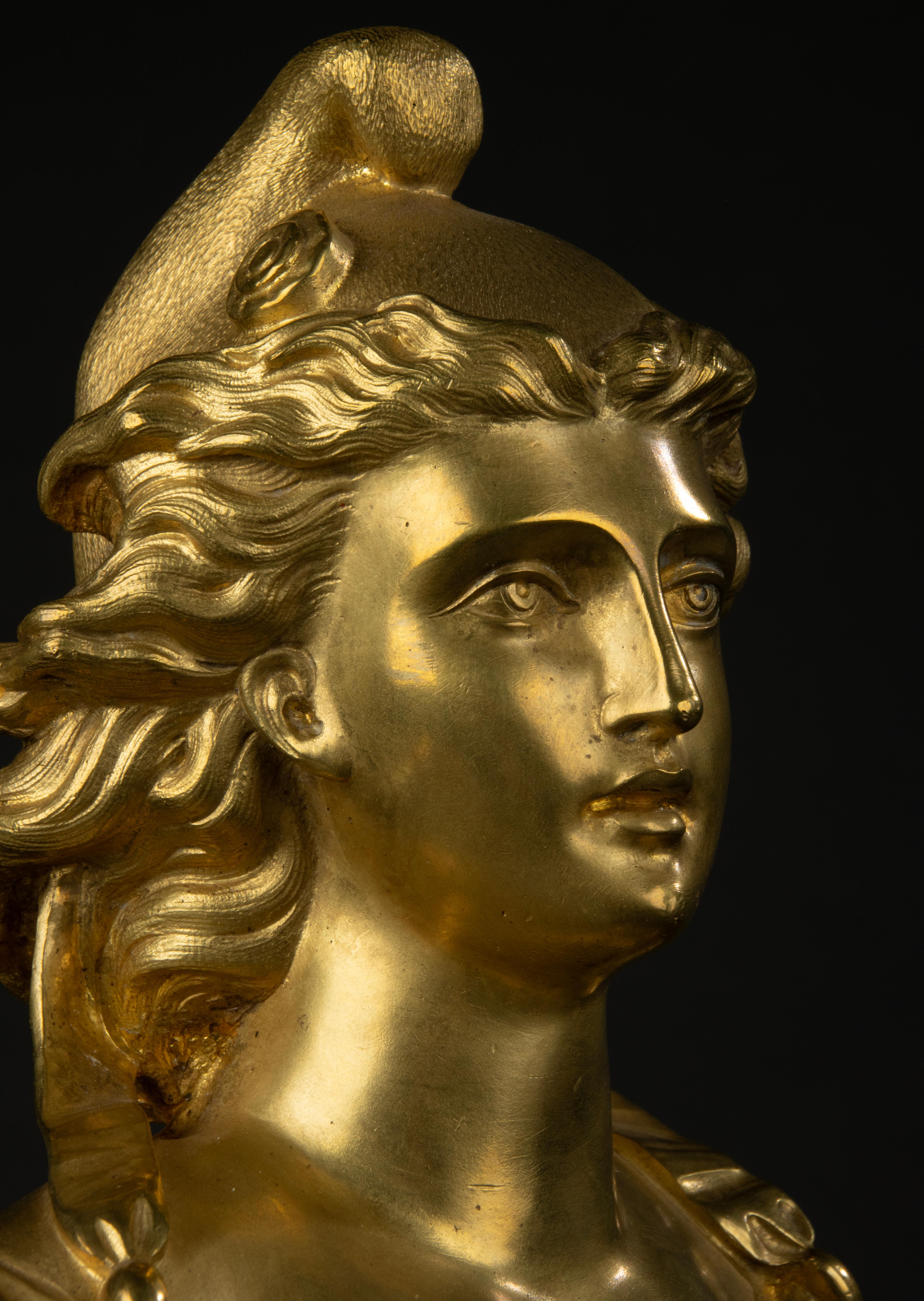 Fin du 19e siècle  Buste de Marianne - Bronze doré à l'or fin en vente 7