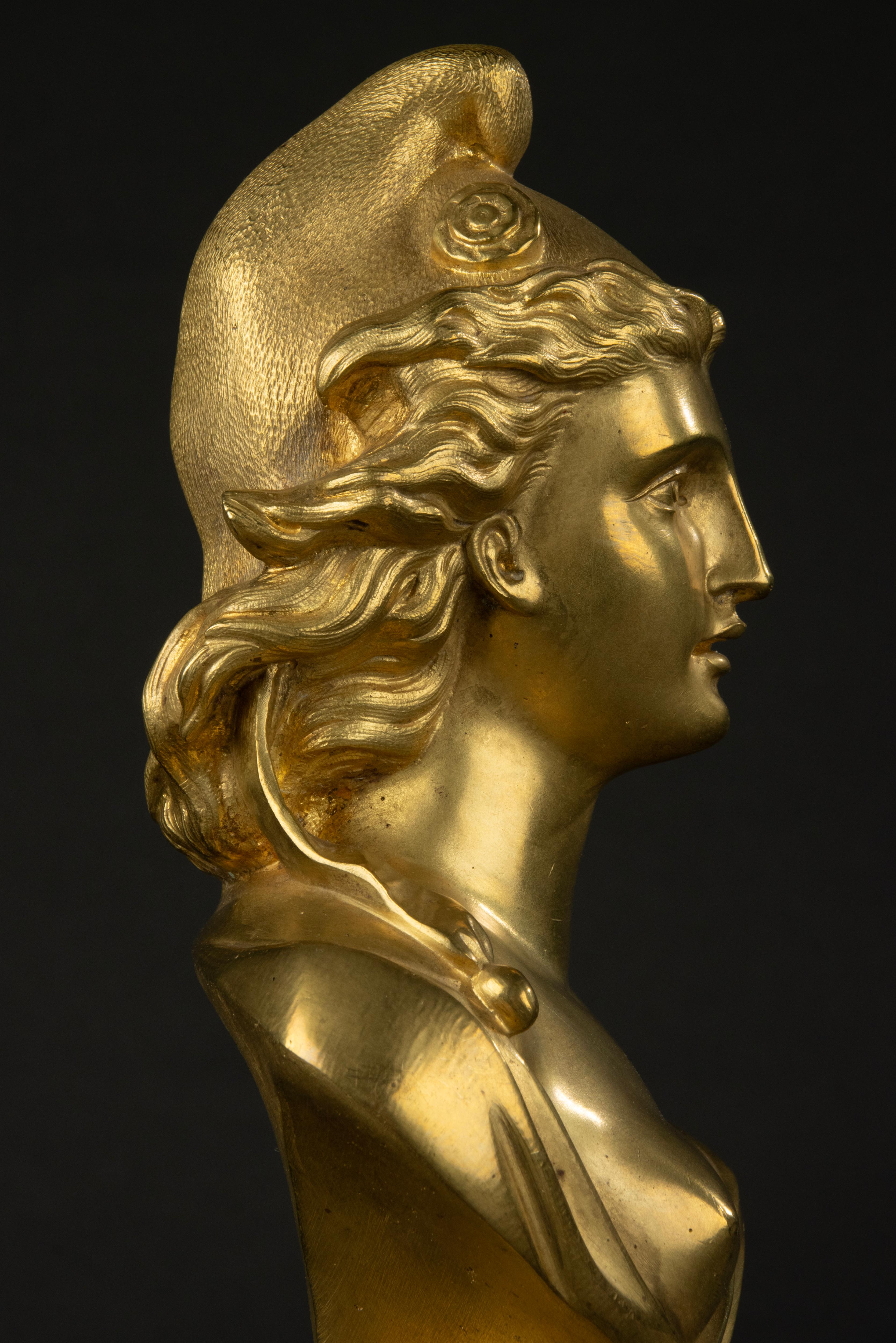 Fin du 19e siècle  Buste de Marianne - Bronze doré à l'or fin en vente 9