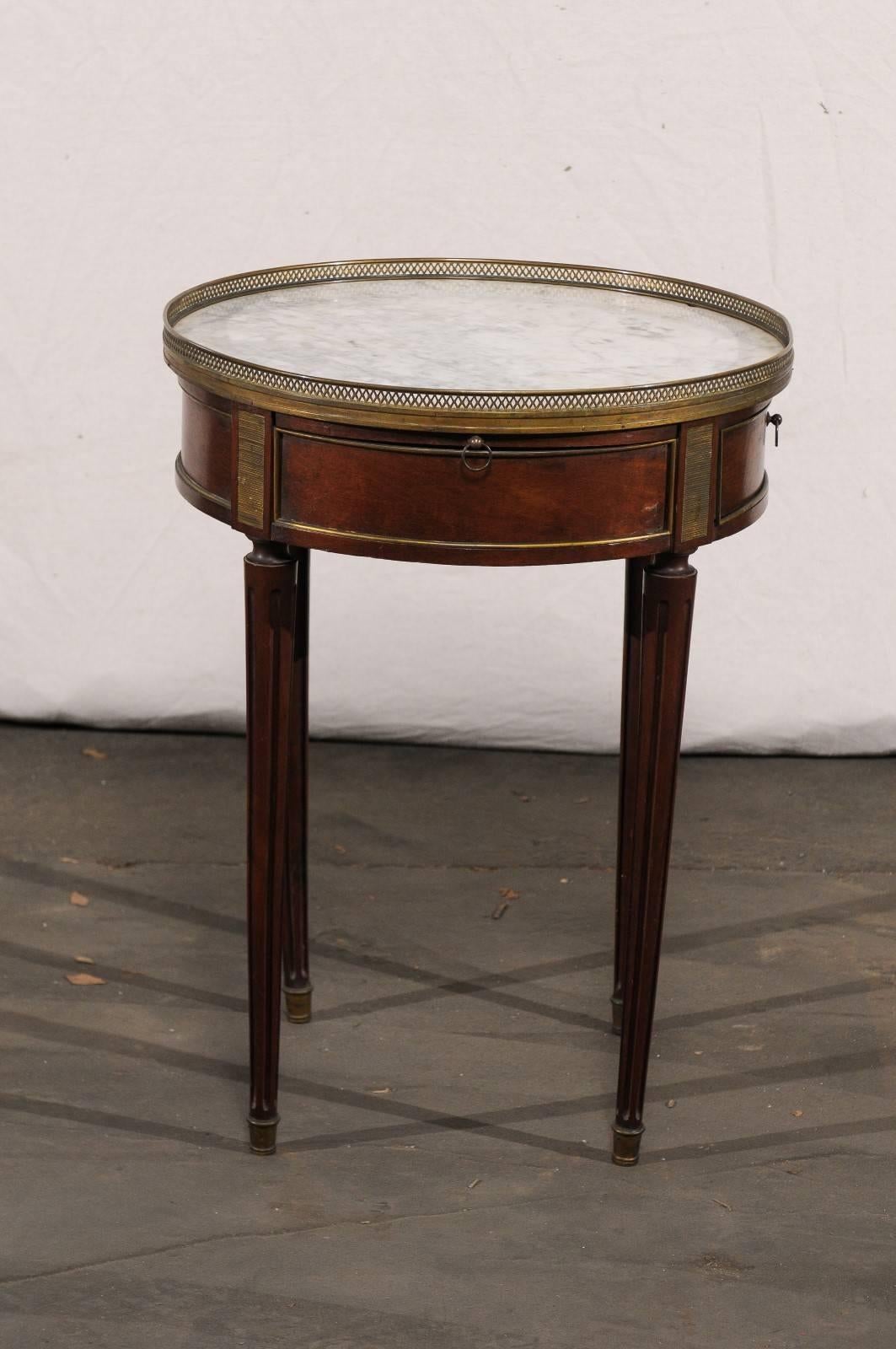Late 19th Century circa 1890 French Walnut Marble Top Bouillote Table 9