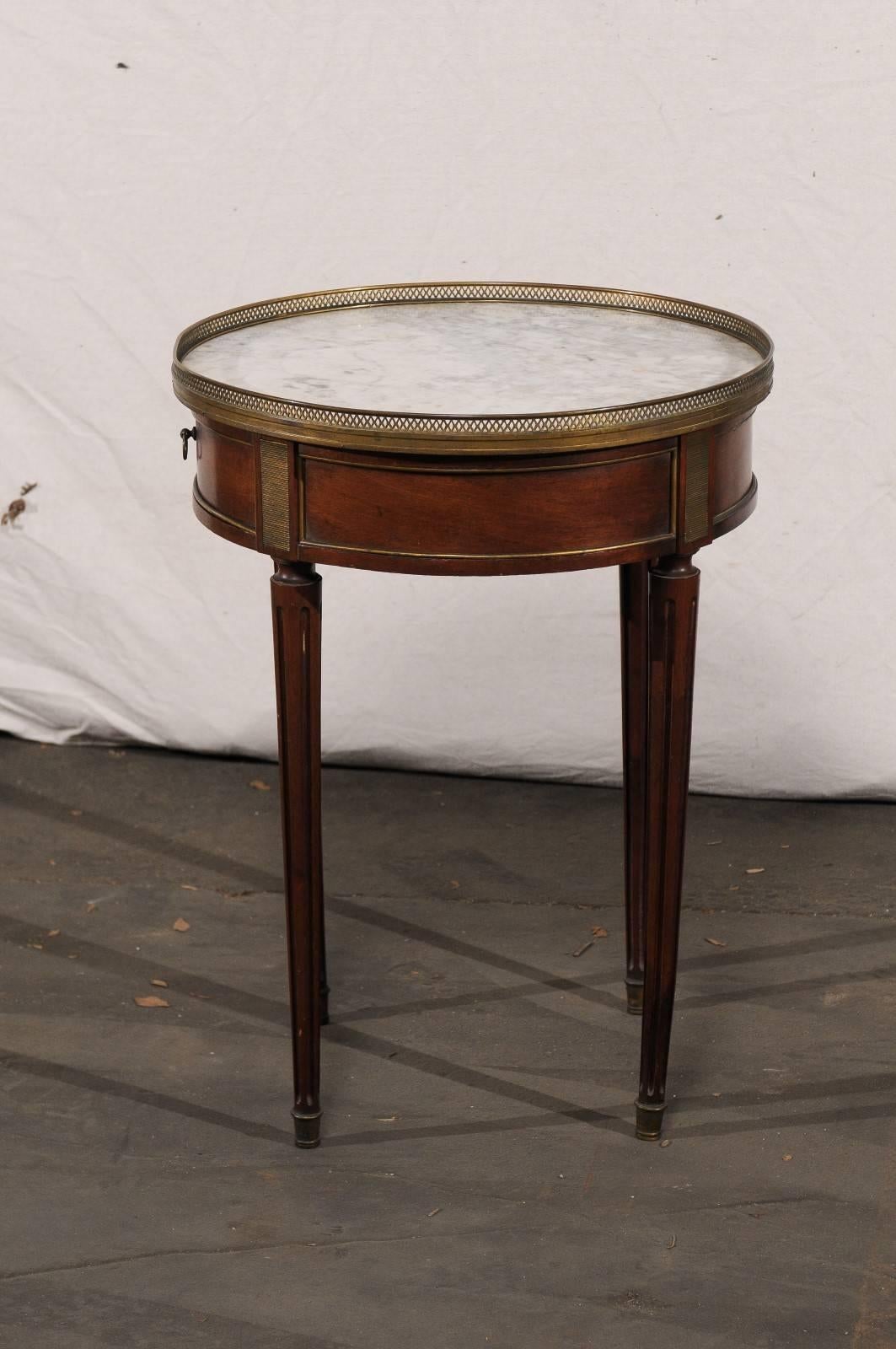 Late 19th Century circa 1890 French Walnut Marble Top Bouillote Table 11