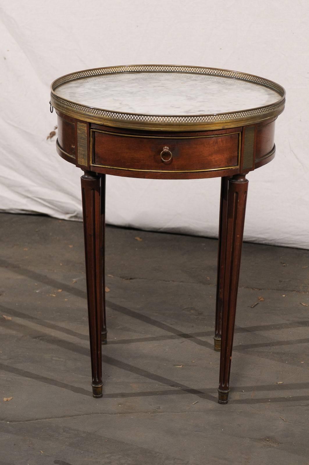 Late 19th Century circa 1890 French Walnut Marble Top Bouillote Table 4