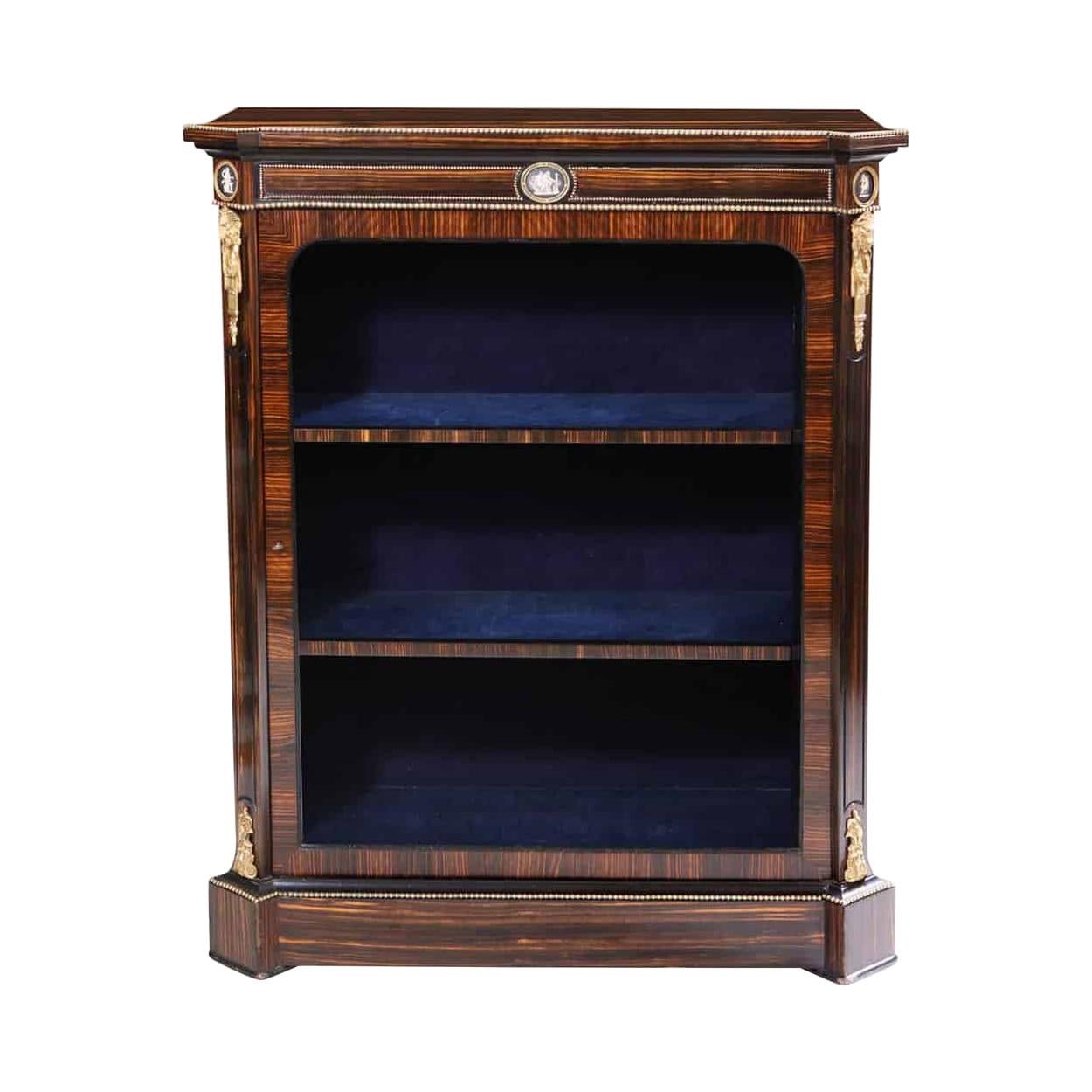 Late 19th Century Calamander Wood Glazed Cabinet
