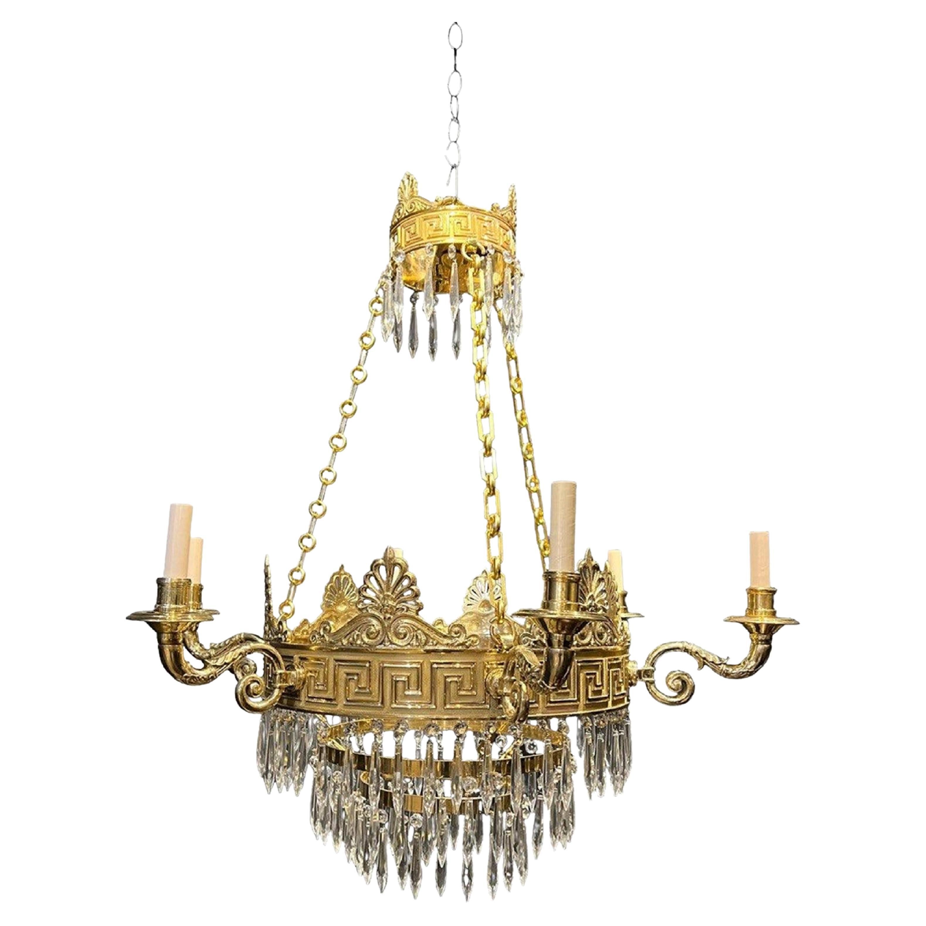 Late 19th Century Caldwell Bronze Chandelier For Sale