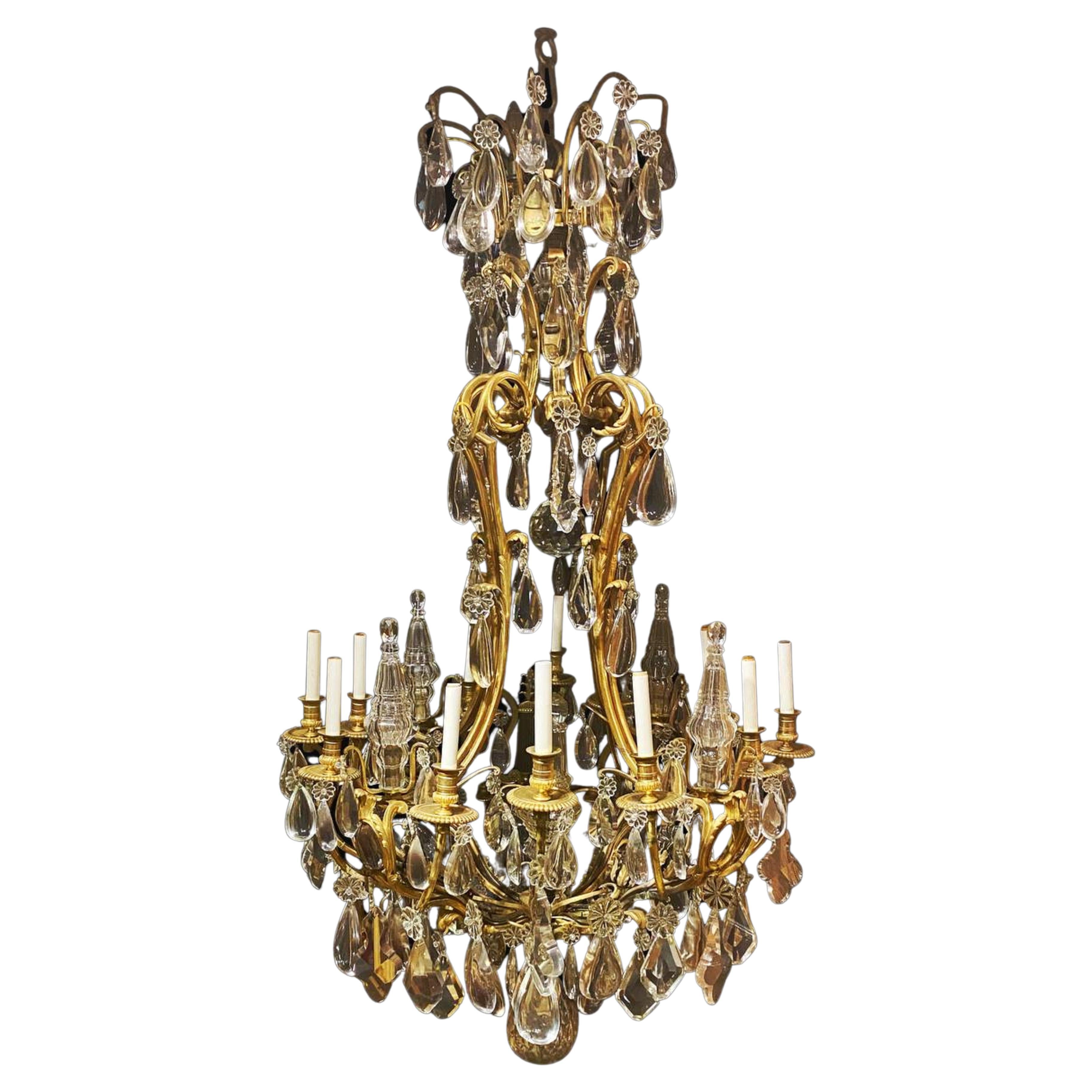 Late 19th Century Caldwell Gilt Bronze Chandelier For Sale