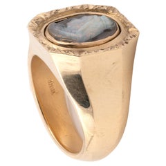 Late 19th Century Cameo Opal Intaglio of Queen Victoria Gold Ring
