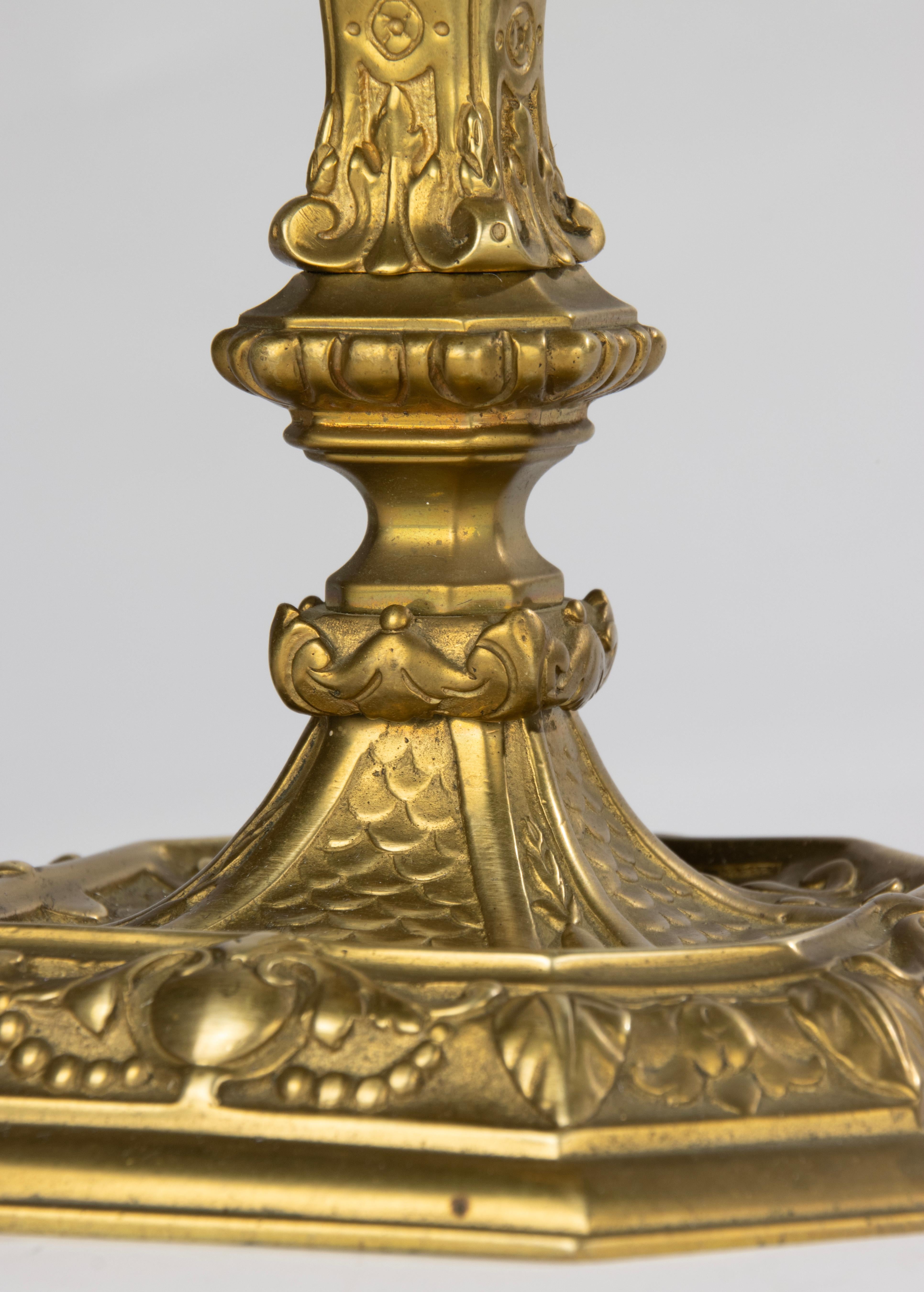 Candelieri della fine del XIX secolo - Bronzo dorato - Stile Regency in vendita 7