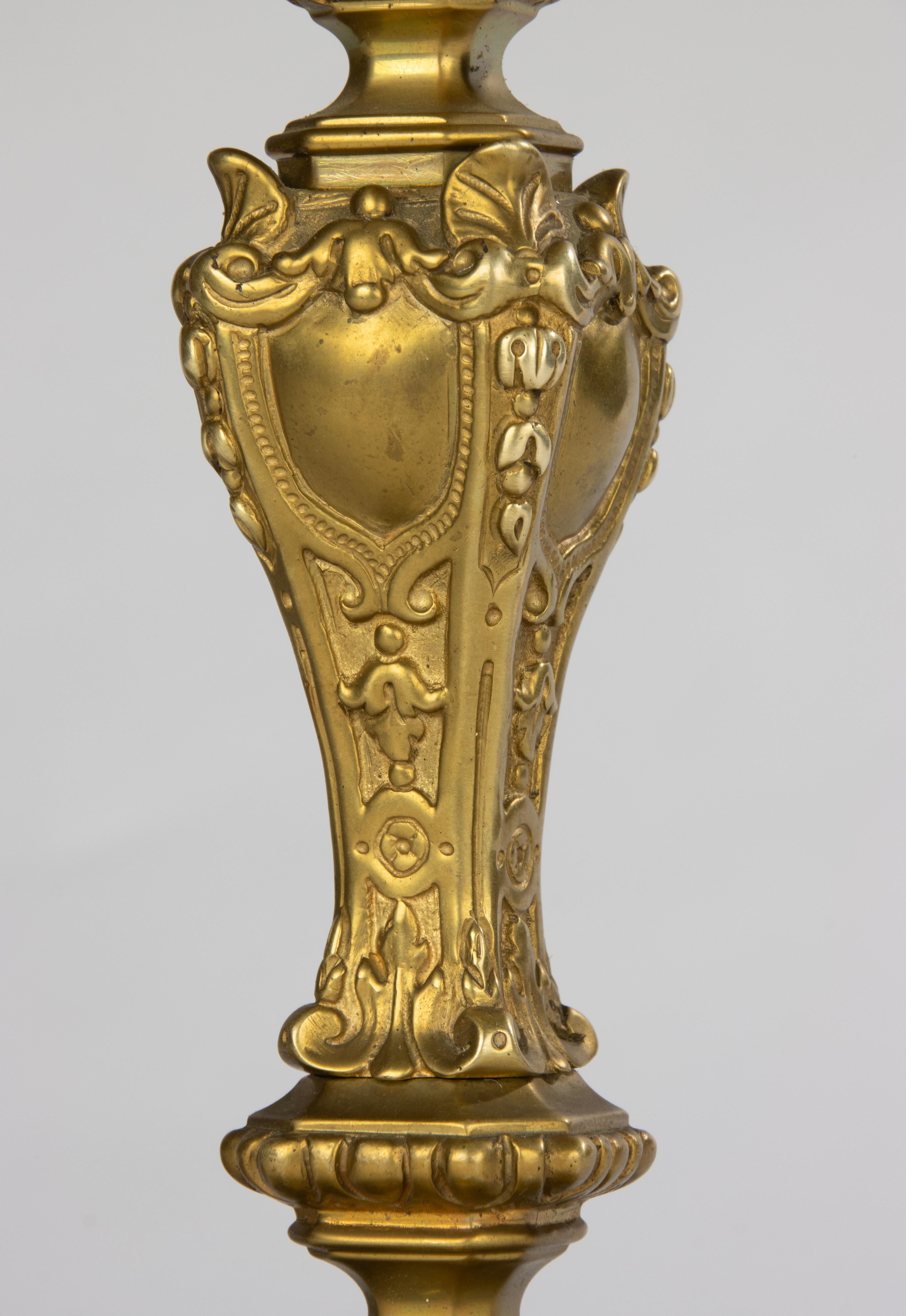 Candelieri della fine del XIX secolo - Bronzo dorato - Stile Regency in vendita 10