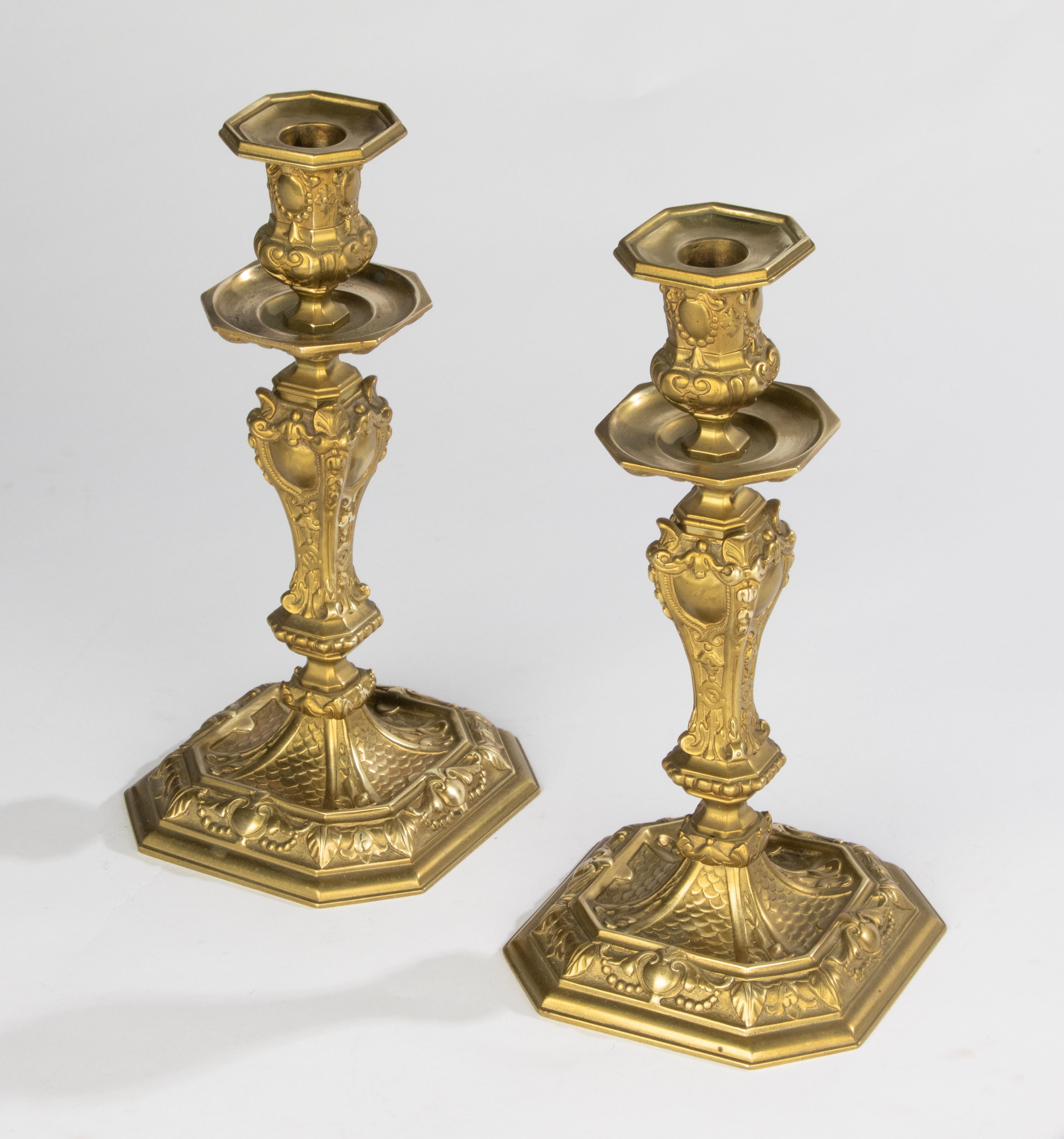 Dorato Candelieri della fine del XIX secolo - Bronzo dorato - Stile Regency in vendita