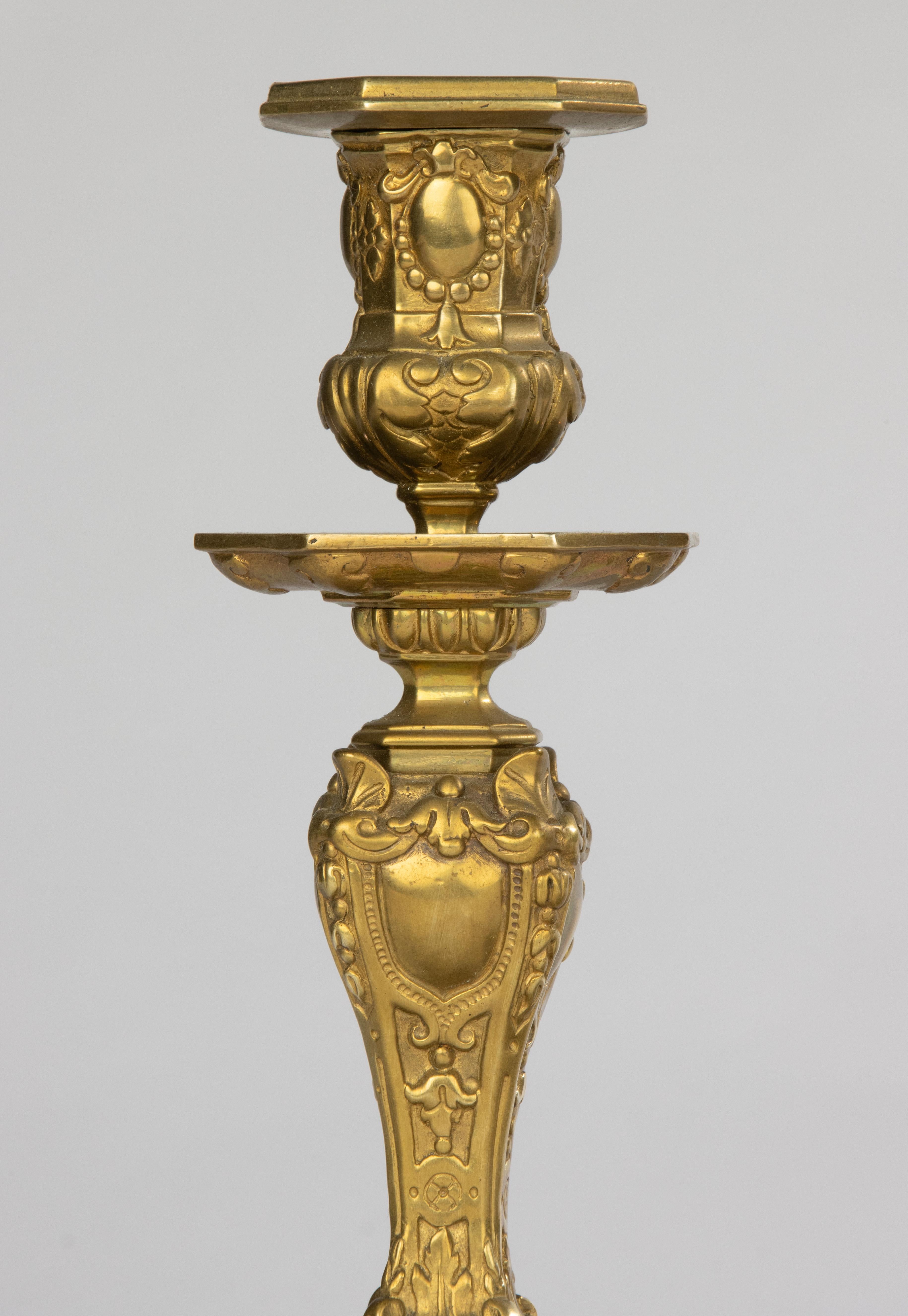 Candelieri della fine del XIX secolo - Bronzo dorato - Stile Regency In condizioni buone in vendita a Casteren, Noord-Brabant
