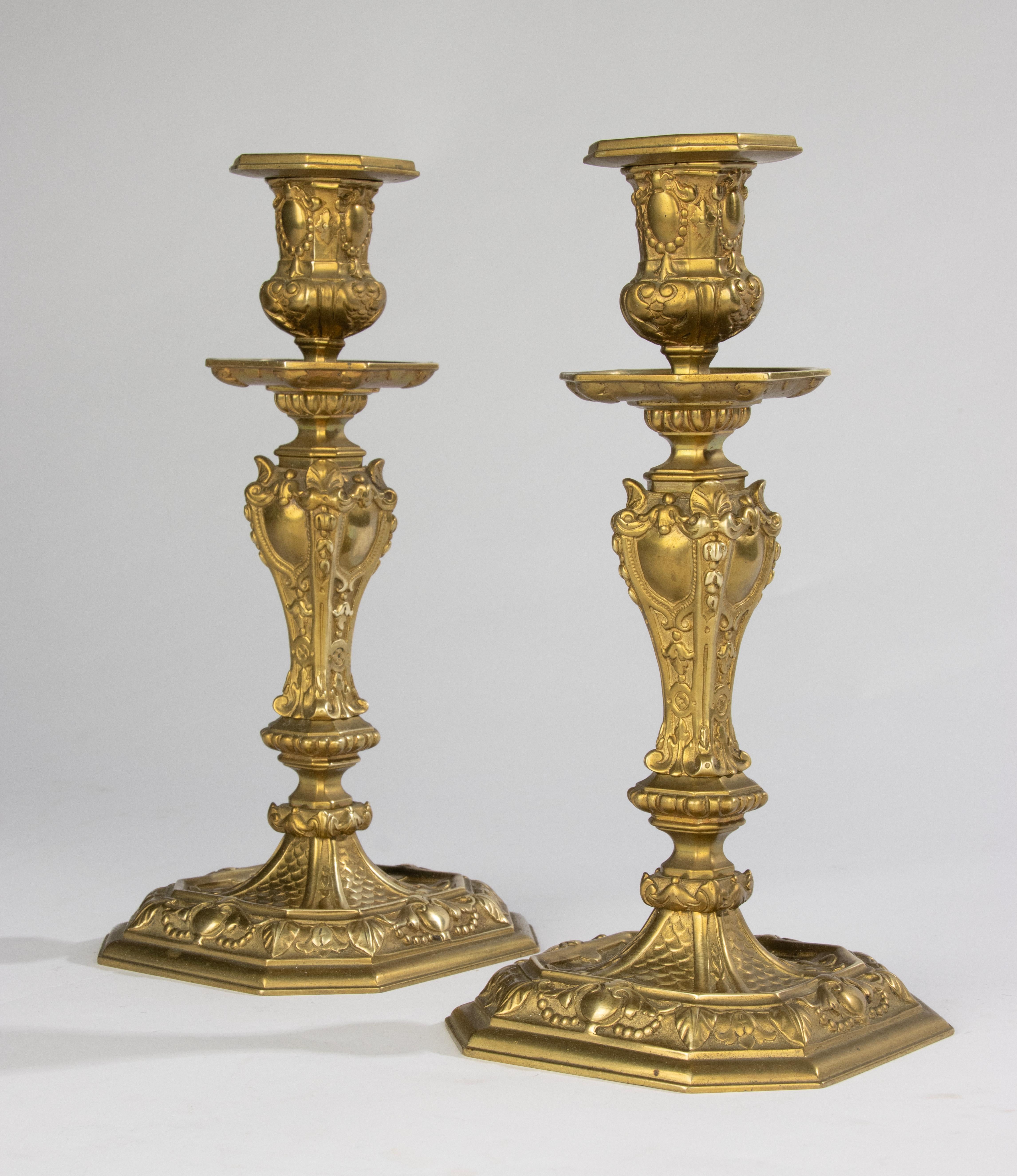 Candelieri della fine del XIX secolo - Bronzo dorato - Stile Regency in vendita 2
