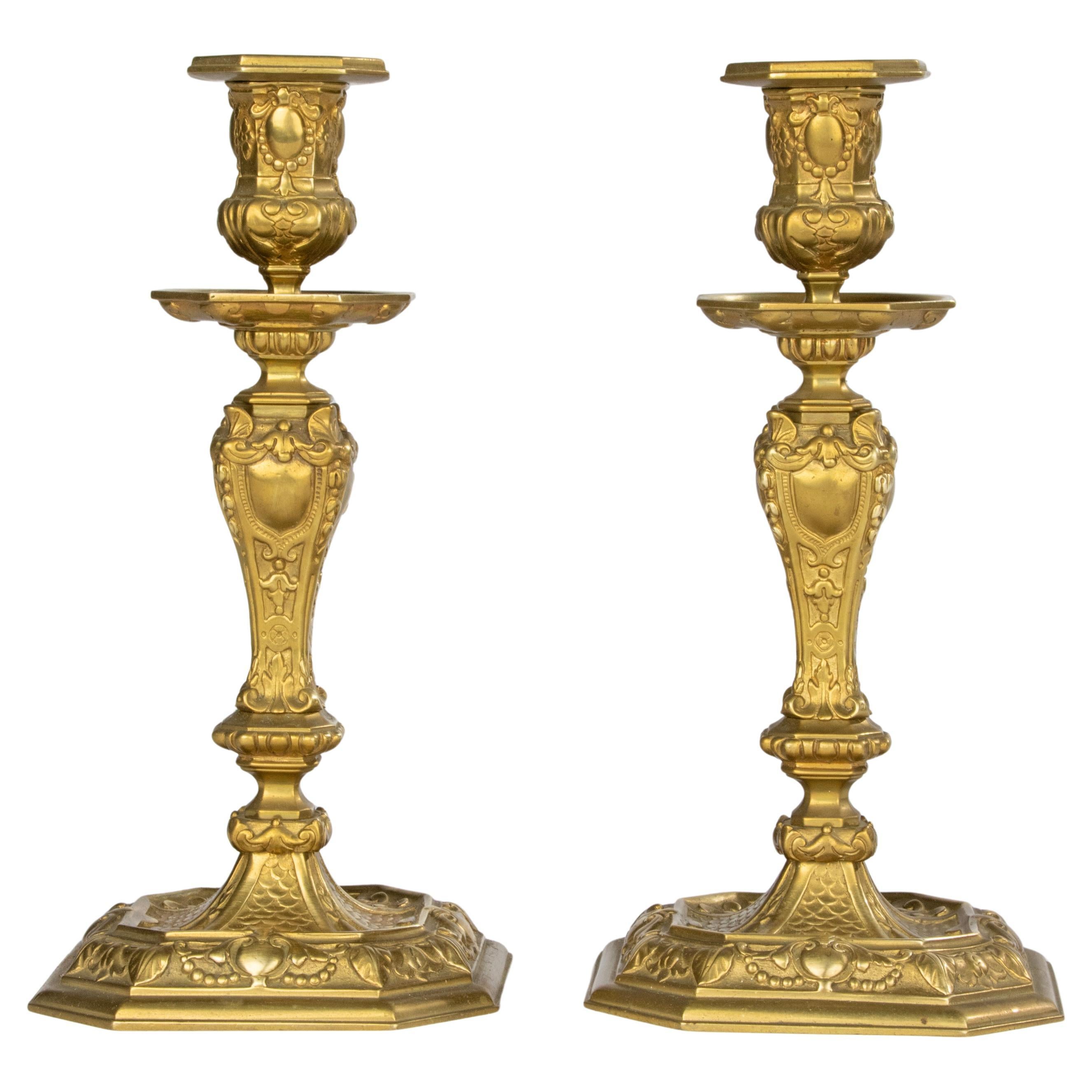 Candelieri della fine del XIX secolo - Bronzo dorato - Stile Regency