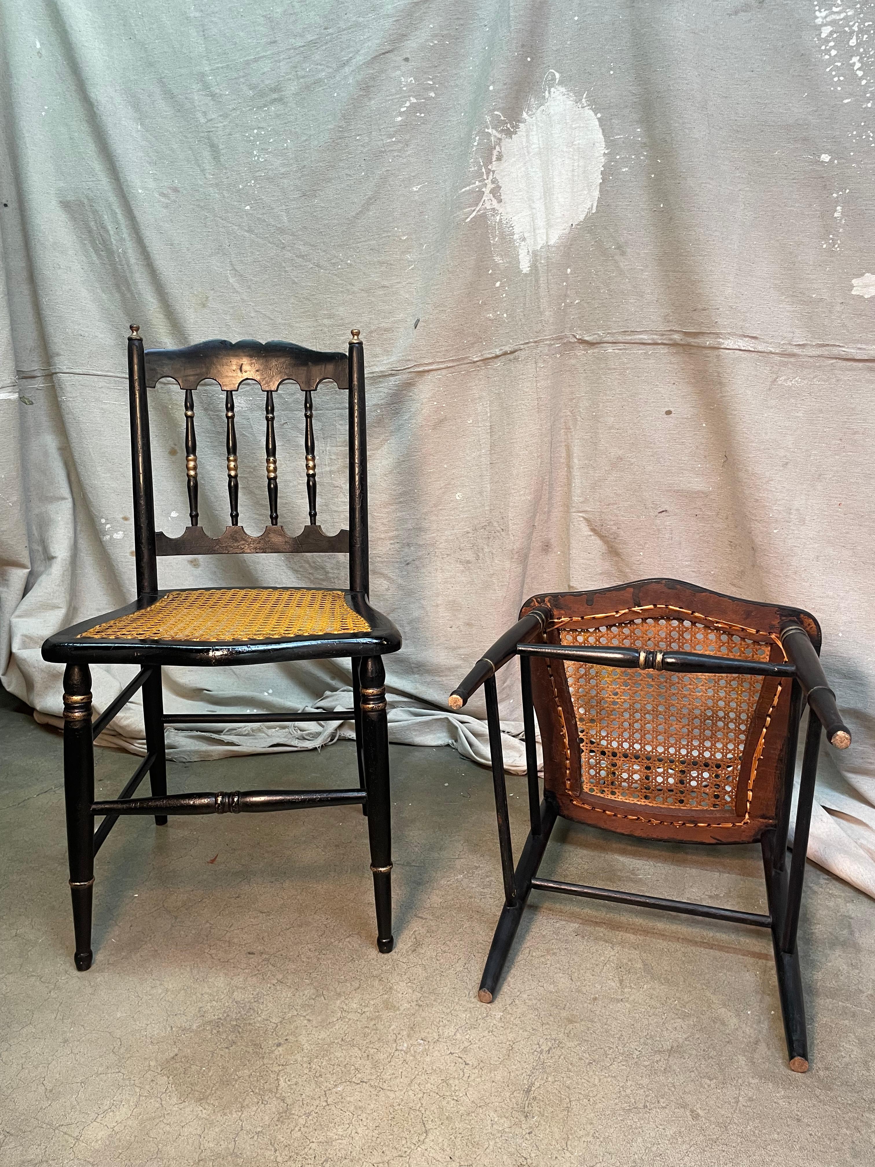 French Late 19th Century Caned Chairs For Sale