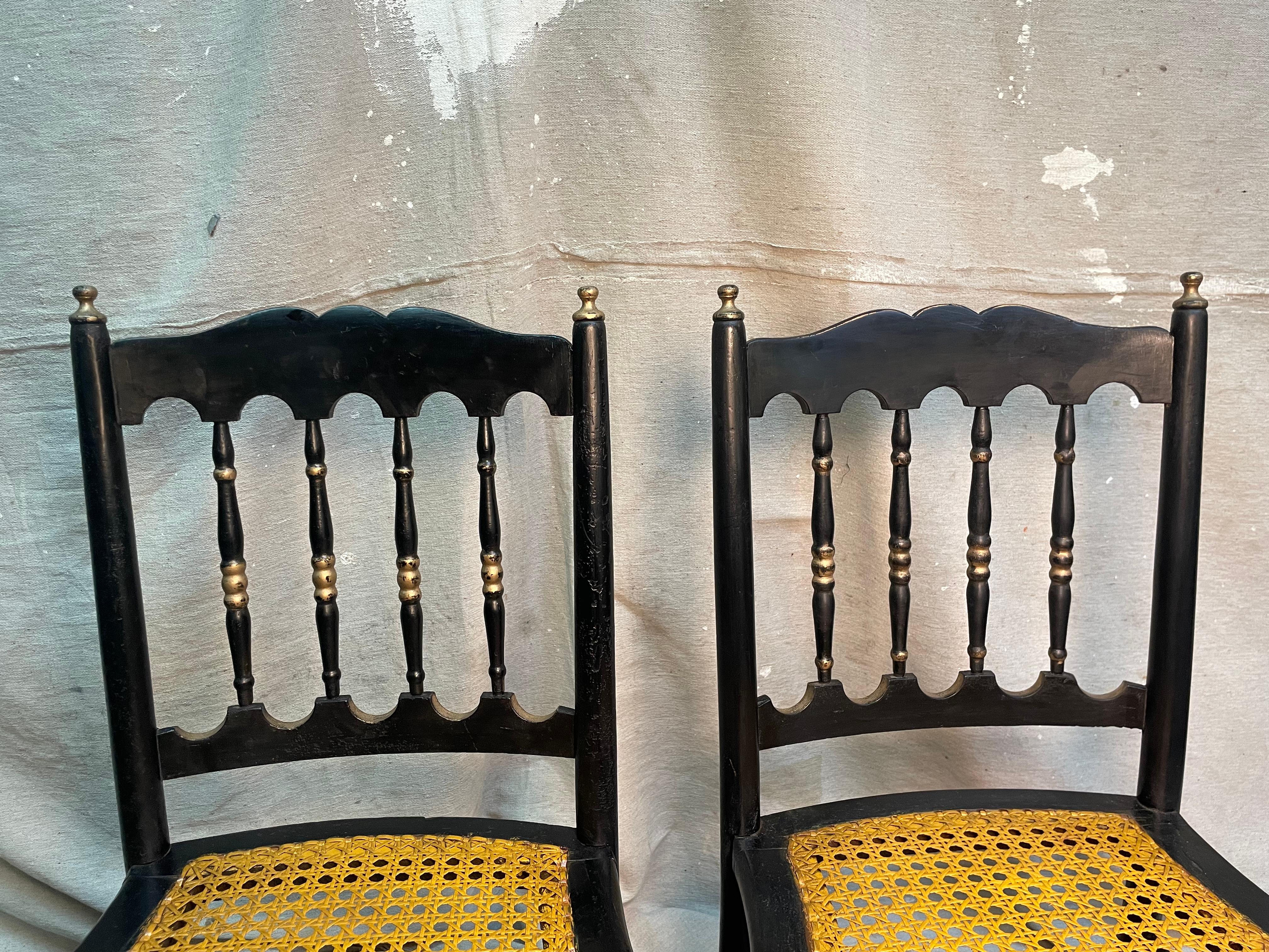 Late 19th Century Caned Chairs In Fair Condition For Sale In Los Angeles, CA