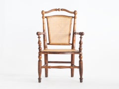 Late 19th Century Caned Faux Bamboo Armchair