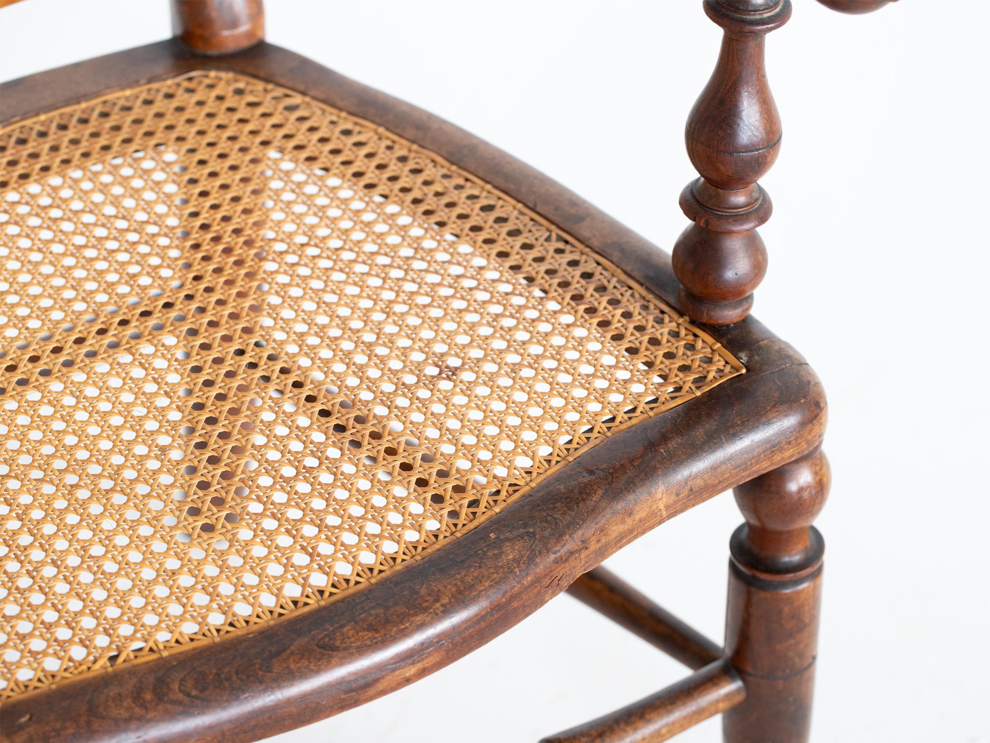 Late 19th Century Caned Faux Bamboo Armchair For Sale 3