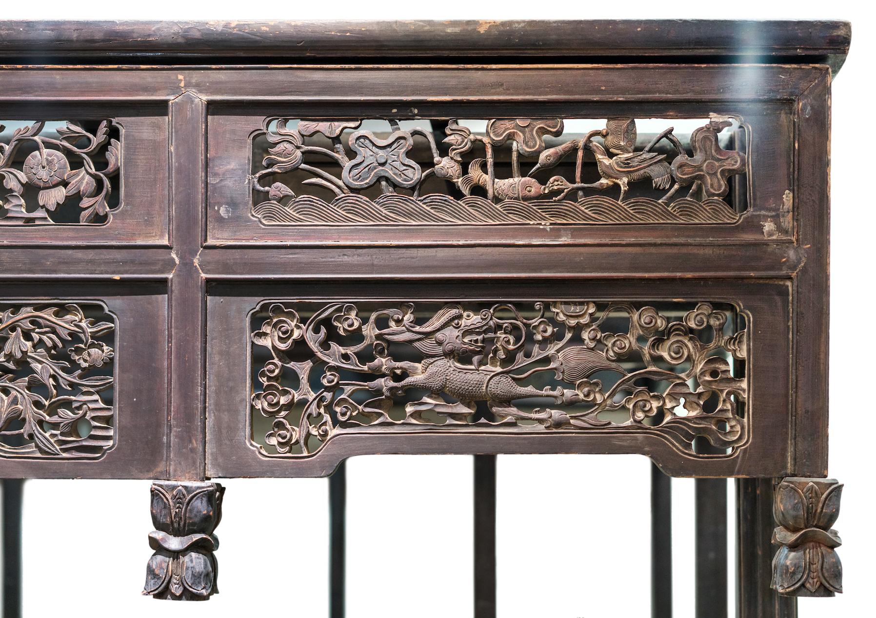 Woodwork Late 19th Century Canopy Bed from Shanxi, China For Sale