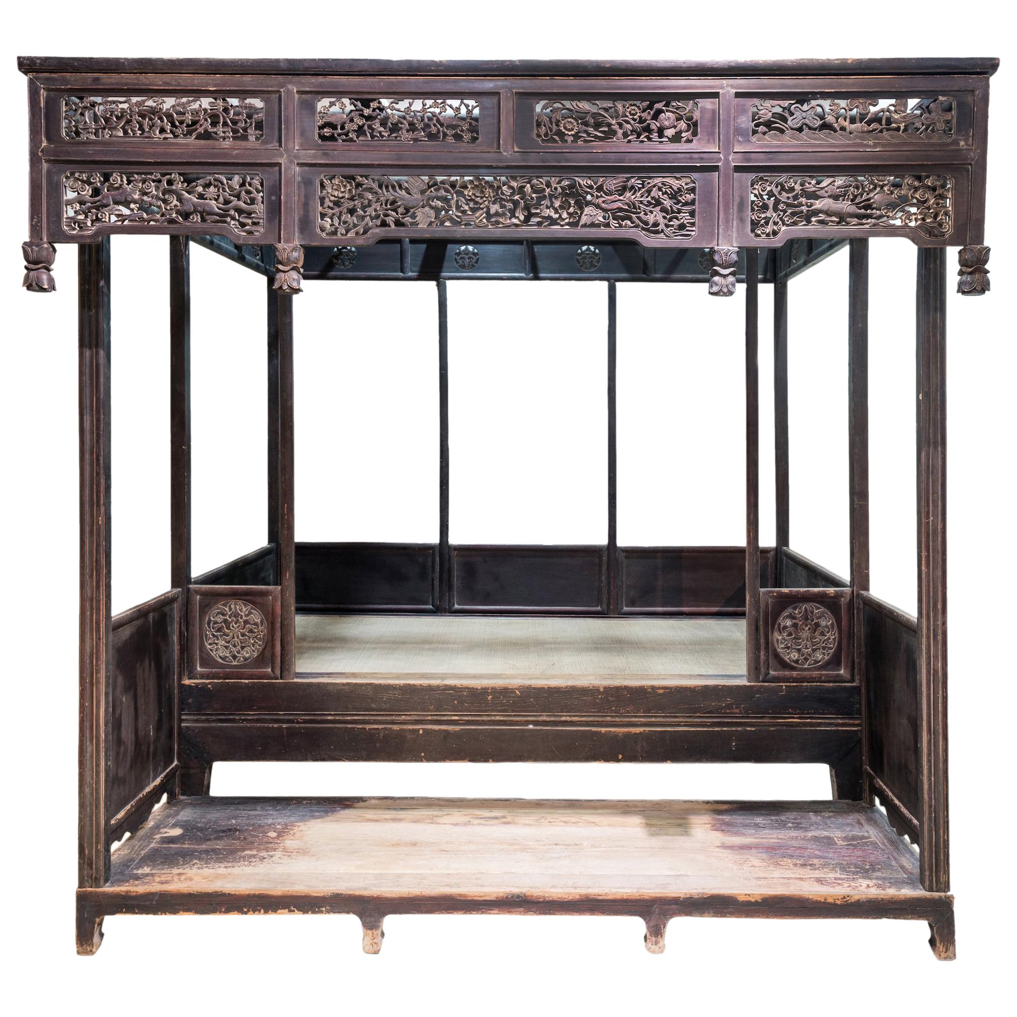 Late 19th Century Canopy Bed from Shanxi, China