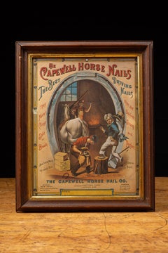 Late 19th Century Capewell Horse Nail Framed Advertising Print