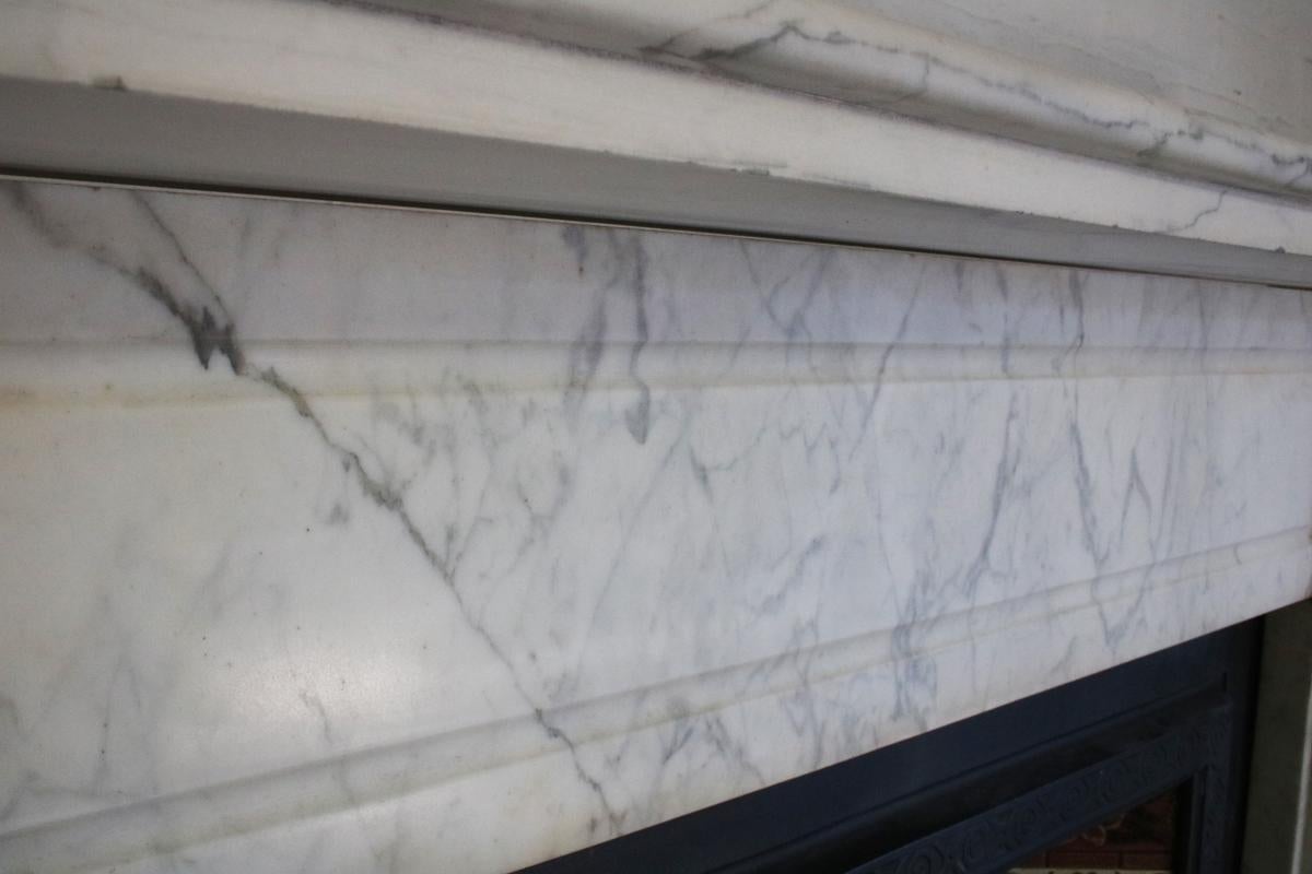 Late 19th Century Carrara Marble Fireplace Surround 4