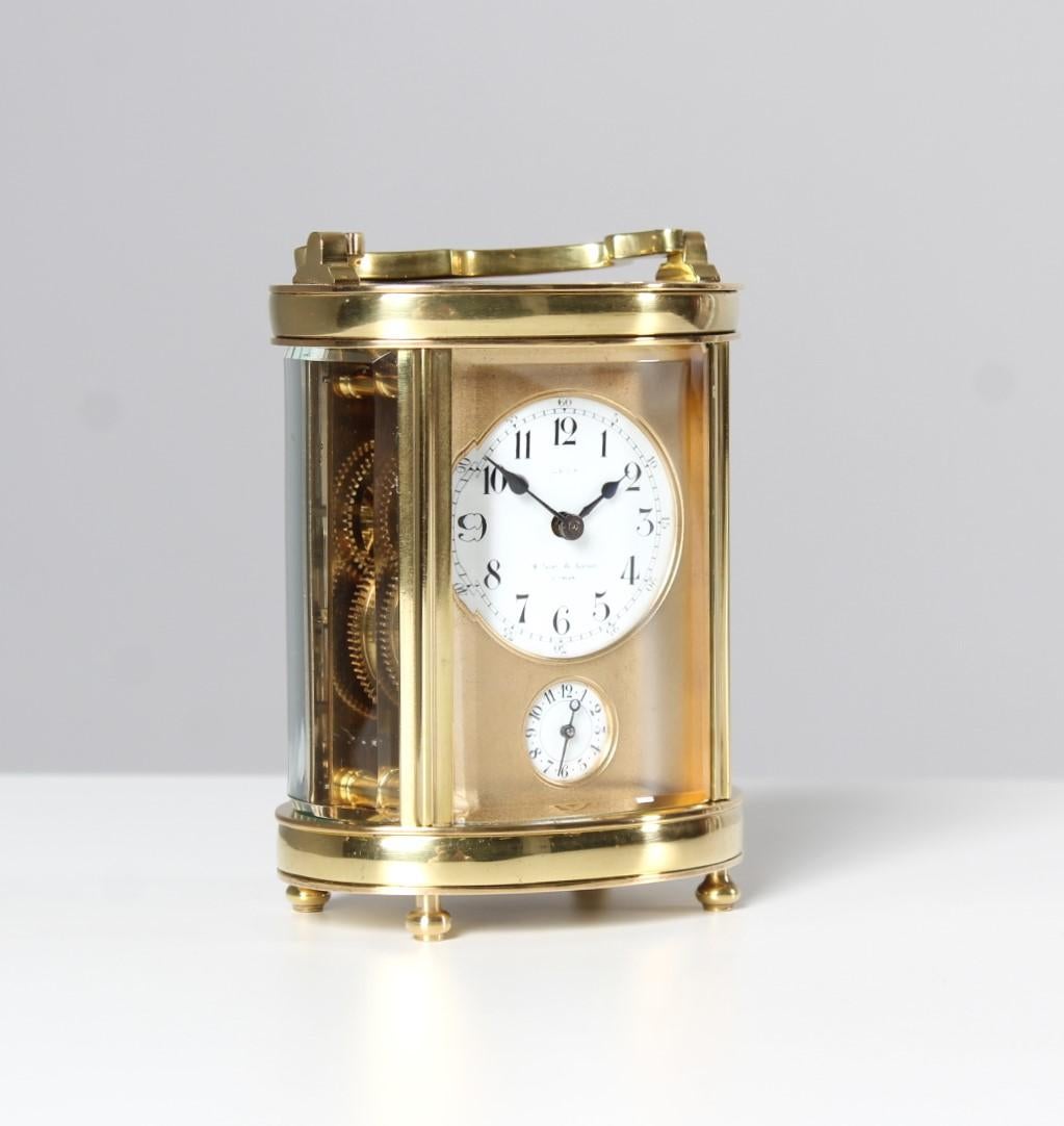 Late 19th Century Carriage Clock, Travel Clock, Pendulette de Voyage, Paris 1890 For Sale 4