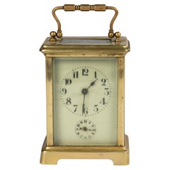 Late 19th Century Carriage Travelclock with Alarm - Brass