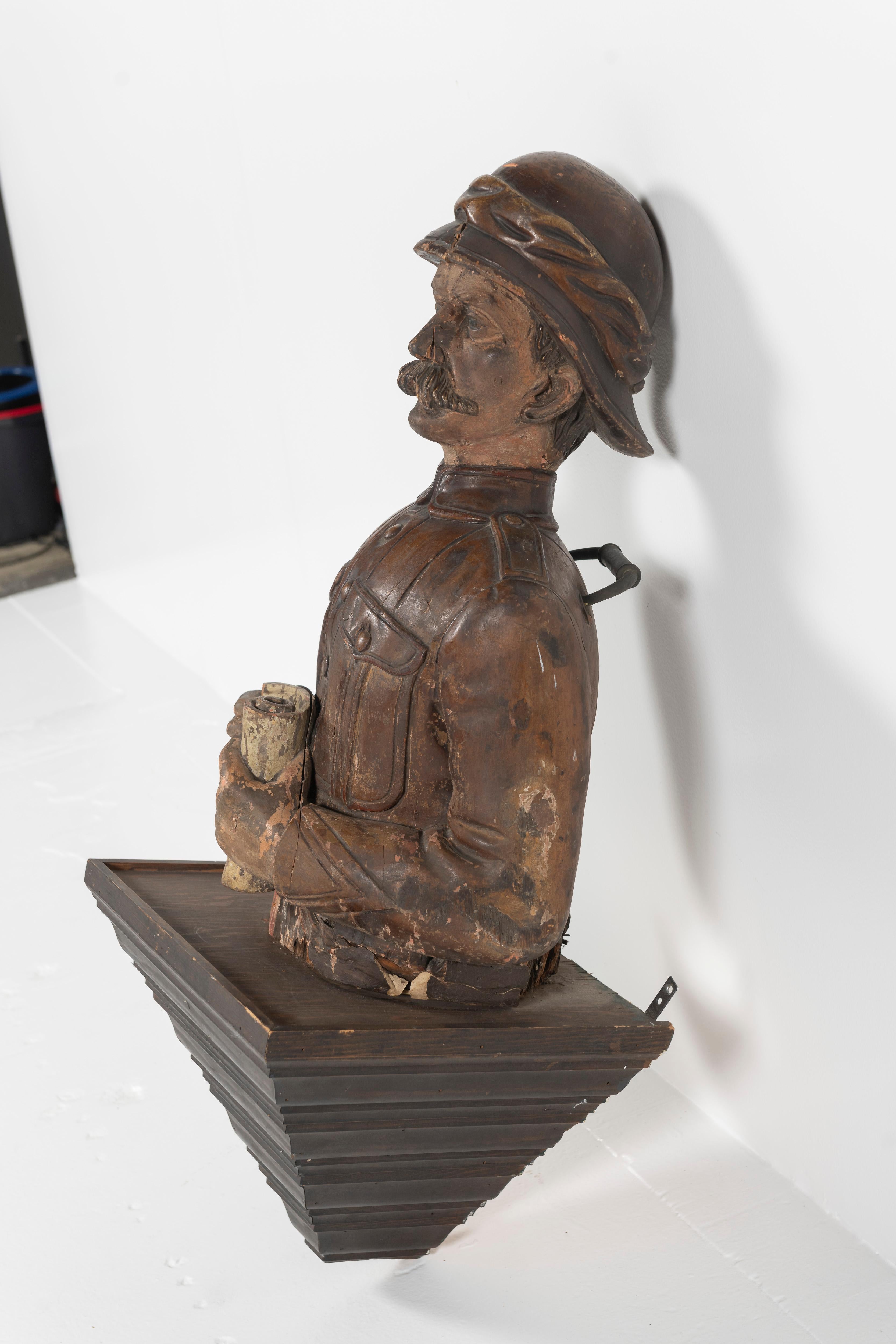 Late 19th Century Carved and Painted Figural Bust, England For Sale 1