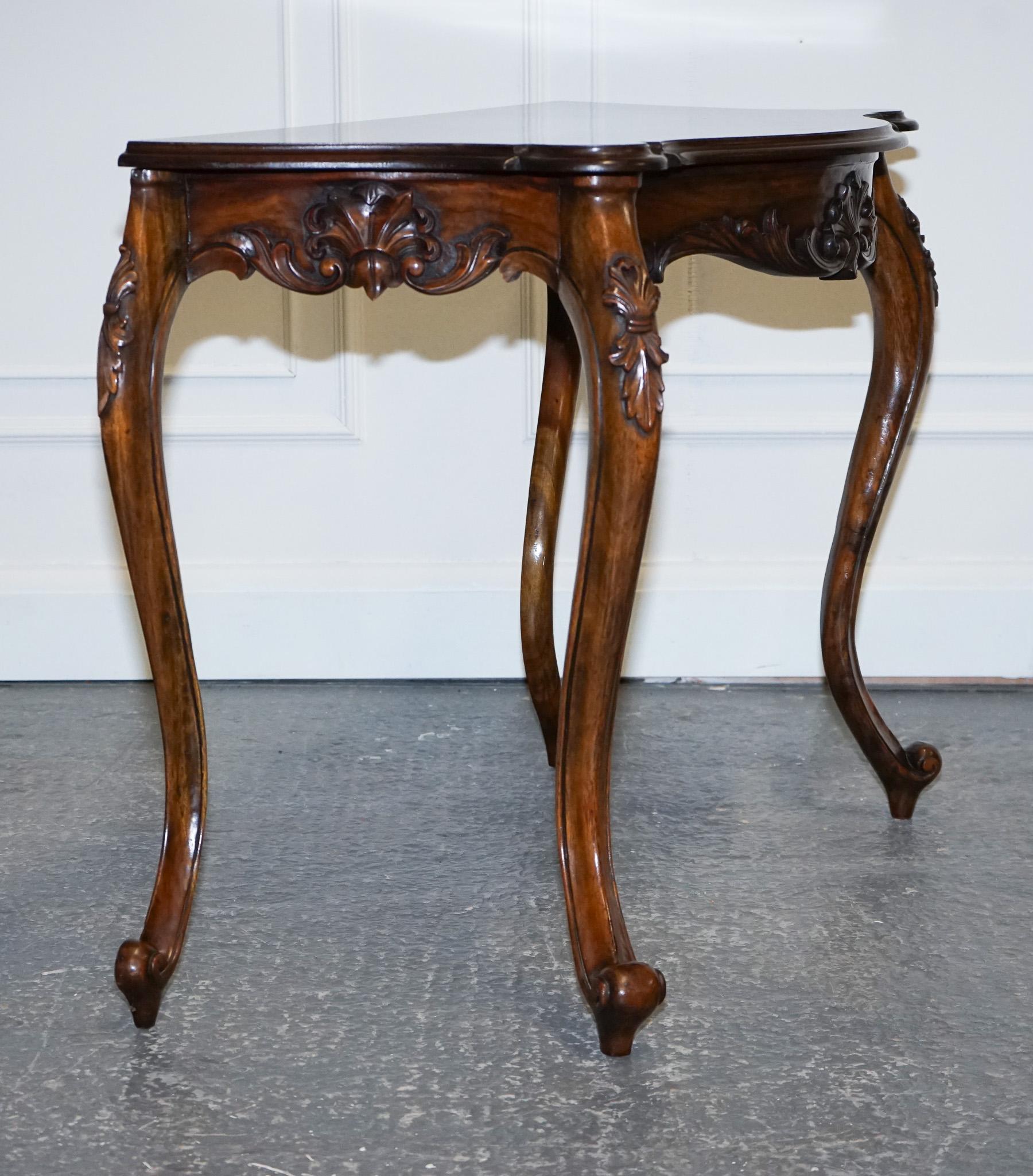 Late 19th Century Carved French Hall Stand Console Table with Cabriole Legs For Sale 4