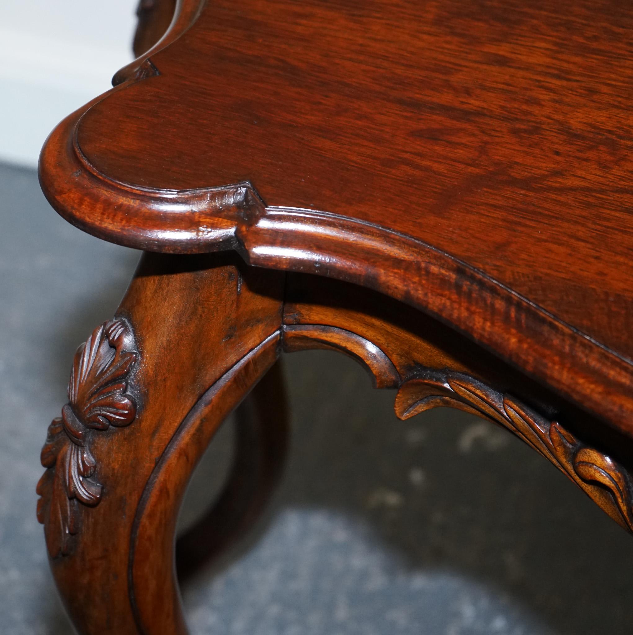 Late 19th Century Carved French Hall Stand Console Table with Cabriole Legs For Sale 8