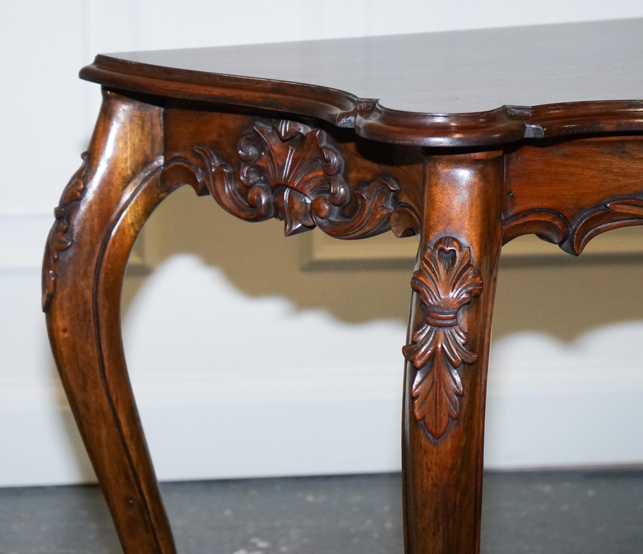 Late 19th Century Carved French Hall Stand Console Table with Cabriole Legs In Good Condition For Sale In Pulborough, GB