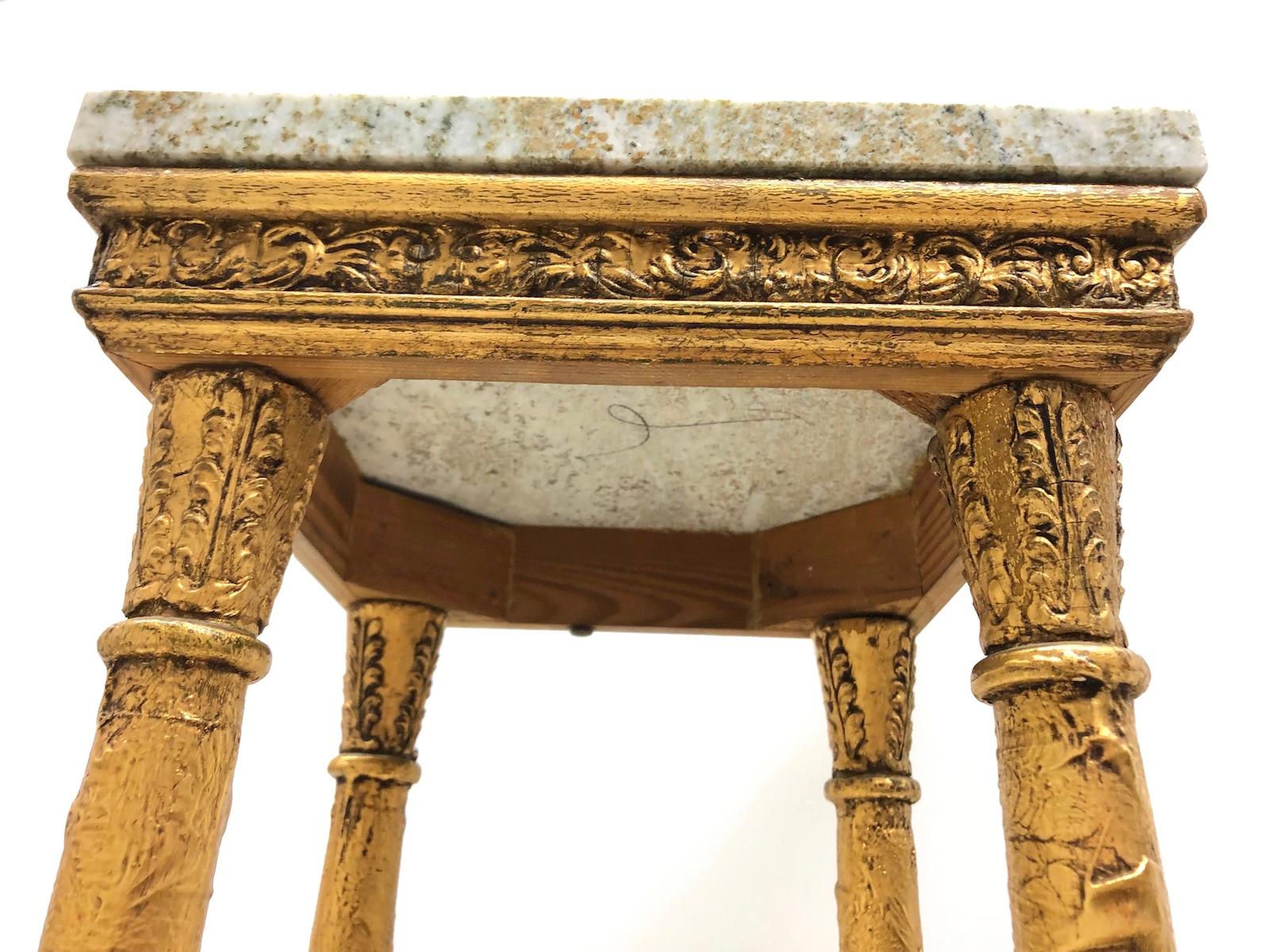 Late 19th Century Carved Gilt wood Tole ware Console Pedestal Table German 7
