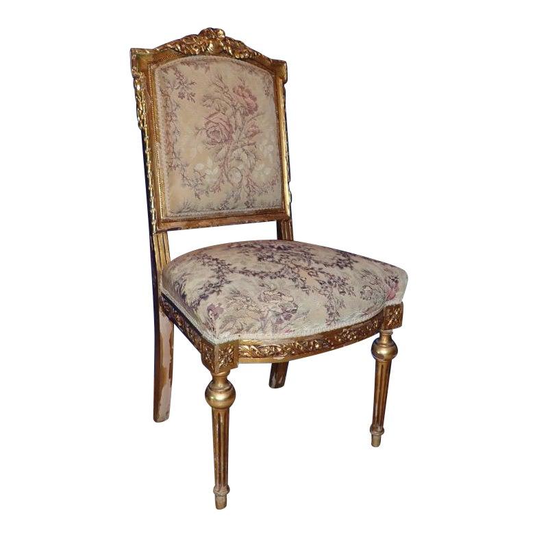Late 19th Century Carved Giltwood Side Chair 3