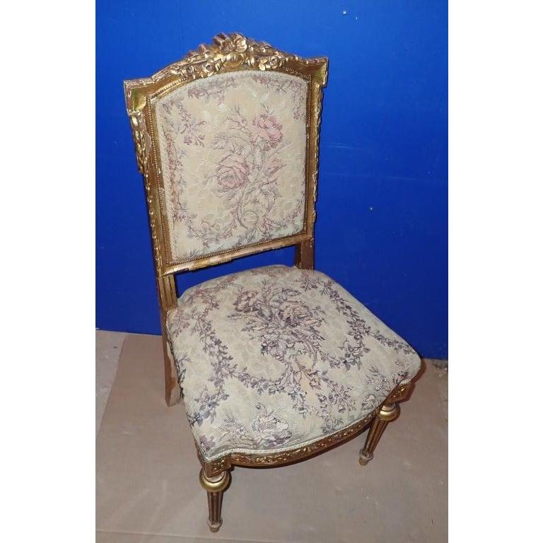 French Late 19th Century Carved Giltwood Side Chair