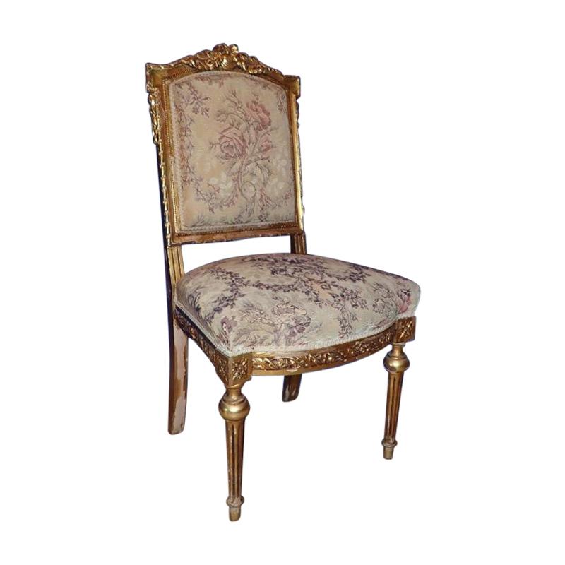 Late 19th Century Carved Giltwood Side Chair